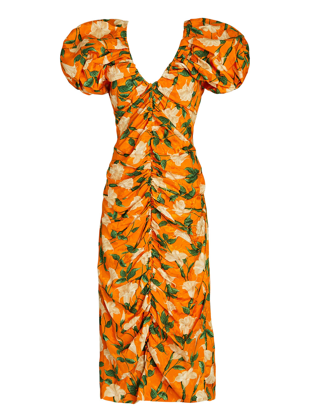 Camelia Puff Sleeve Floral Midi Dress