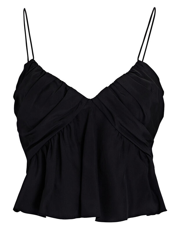 Gathered Crepe De Chine Camisole