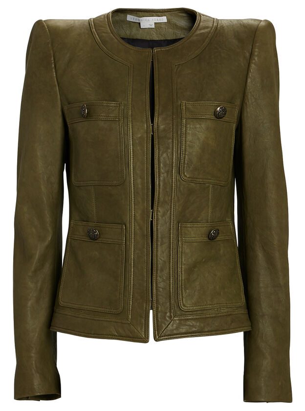 Shanti Collarless Leather Jacket