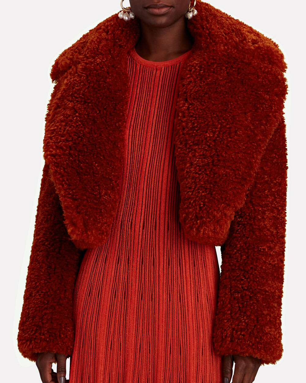 Ronny Kobo Helena Bouclé Jacket In Red | INTERMIX®