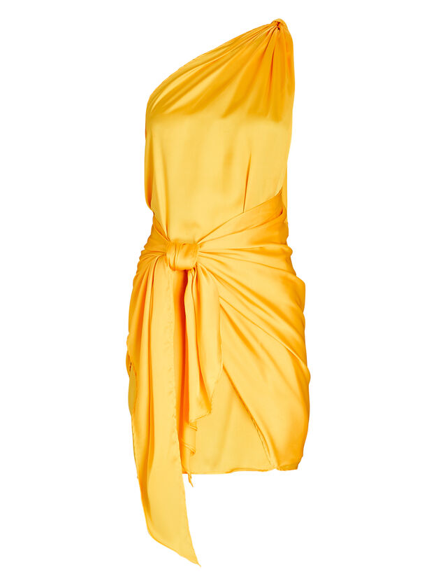 Marea One-Shoulder Satin Mini Dress