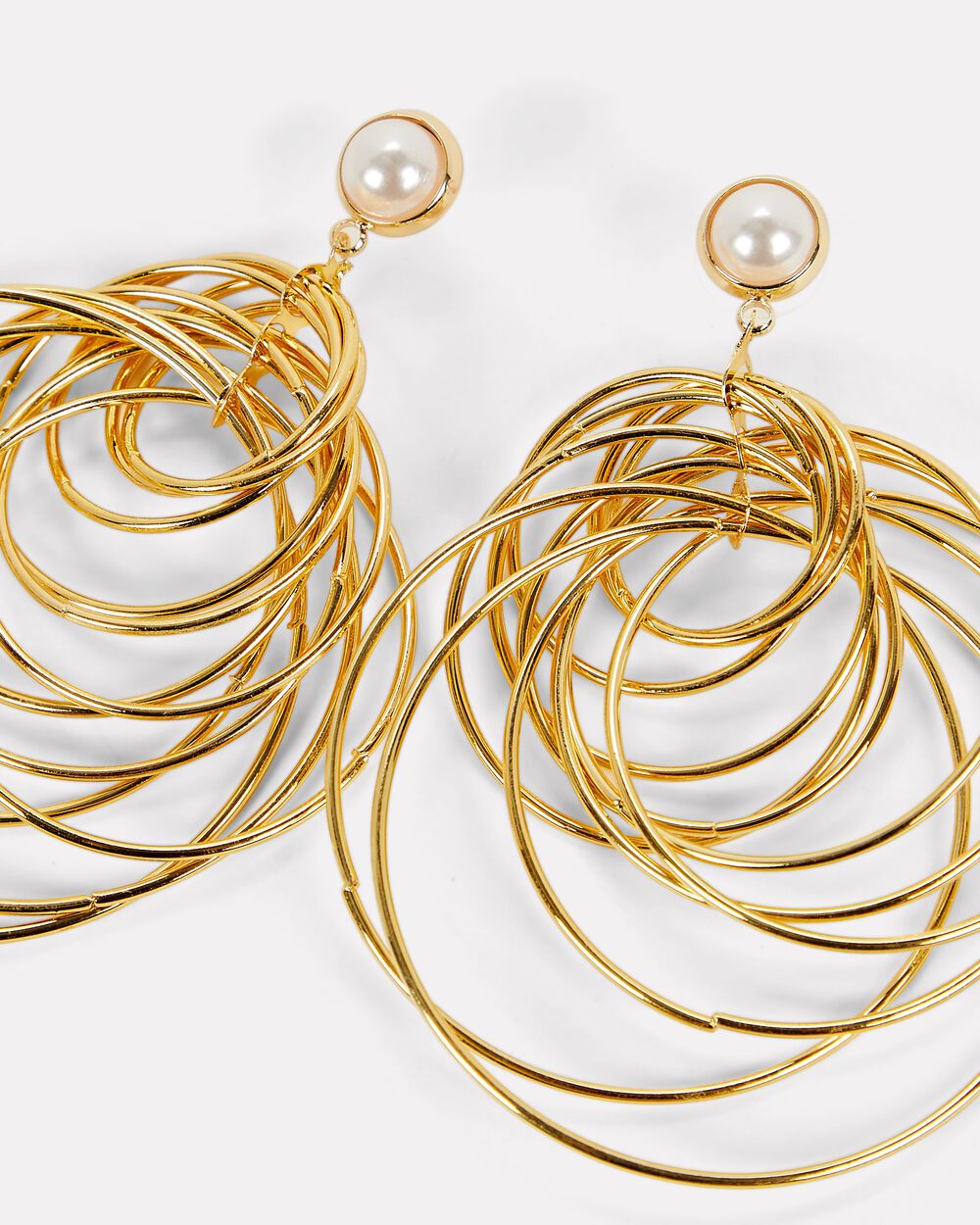 SHASHI Pearl Intertwined Rings Earrings | INTERMIX®
