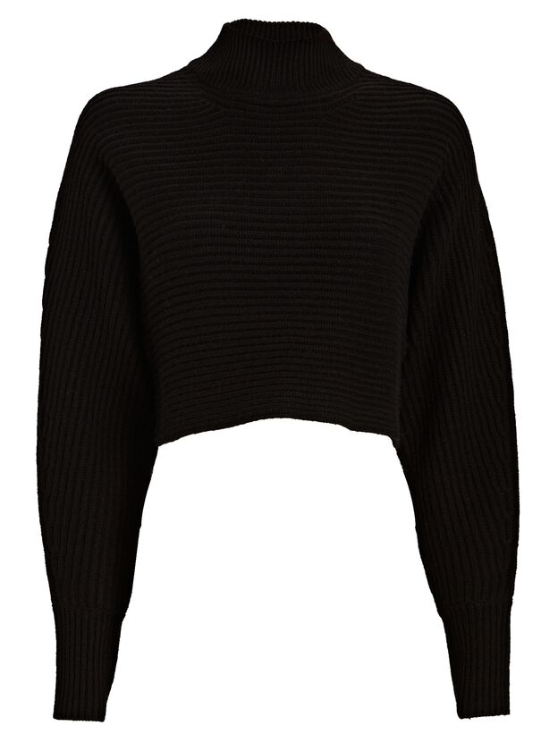 Fay Wool-Cashmere Cropped Turtleneck Sweater
