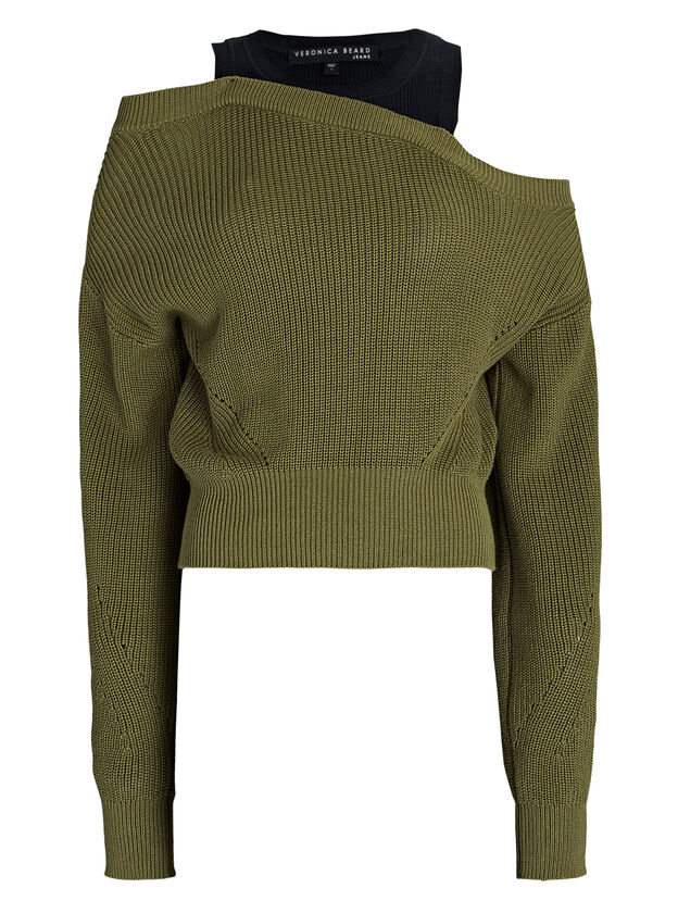 Prescott Cold-Shoulder Rib Knit Sweater