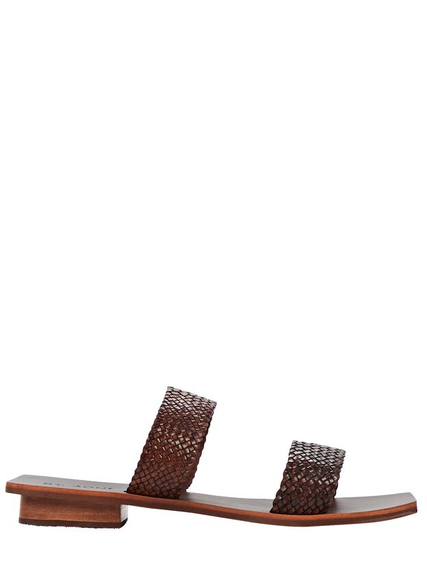 Clea Woven Leather Slide Sandals