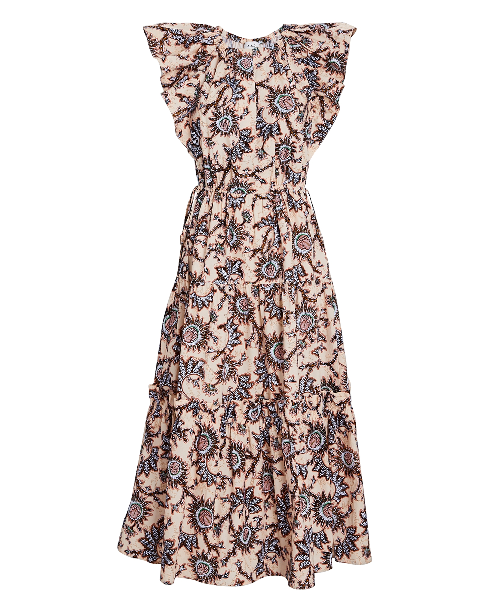 A.L.C. Augustine Tiered Floral Midi Dress | INTERMIX®