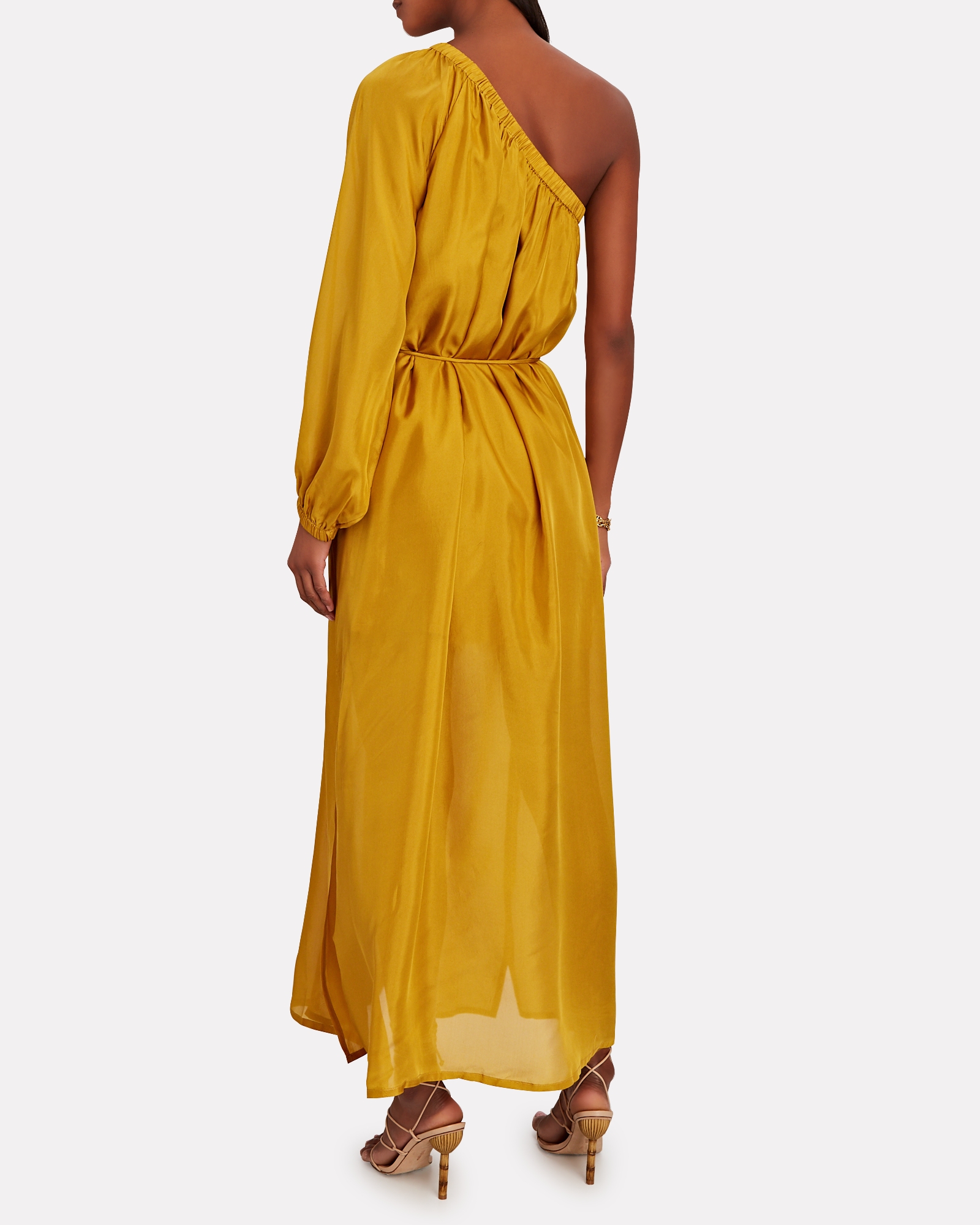 Bird & Knoll Grazia Silk One-Shoulder Maxi Dress | INTERMIX®