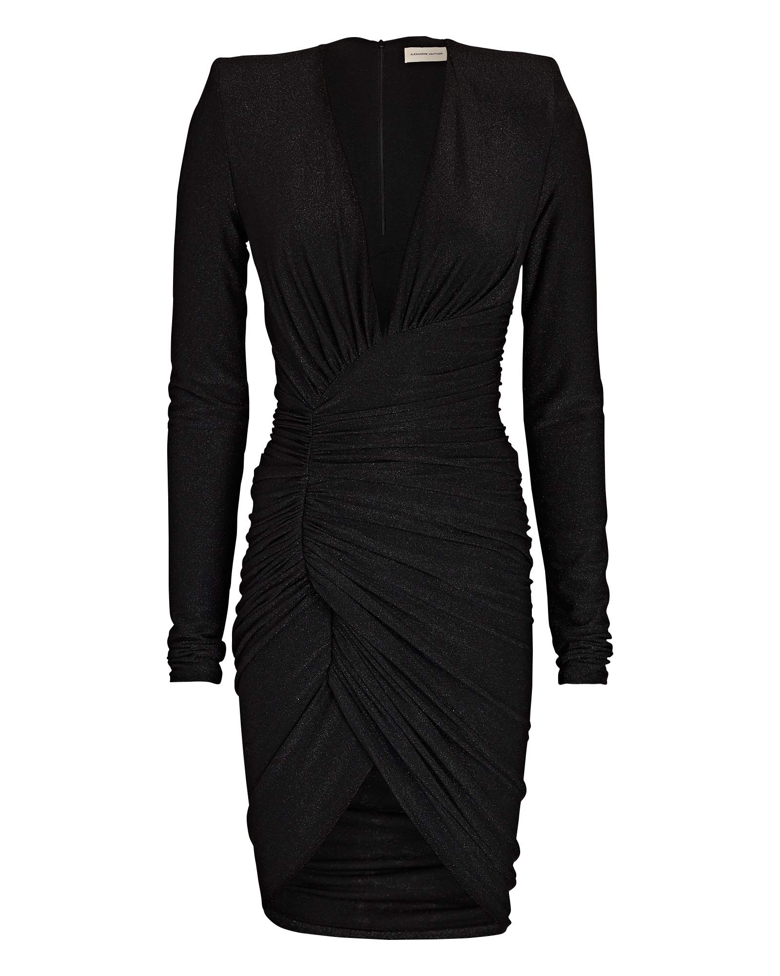 Alexandre Vauthier Ruched Glitter Jersey Mini Dress | INTERMIX®