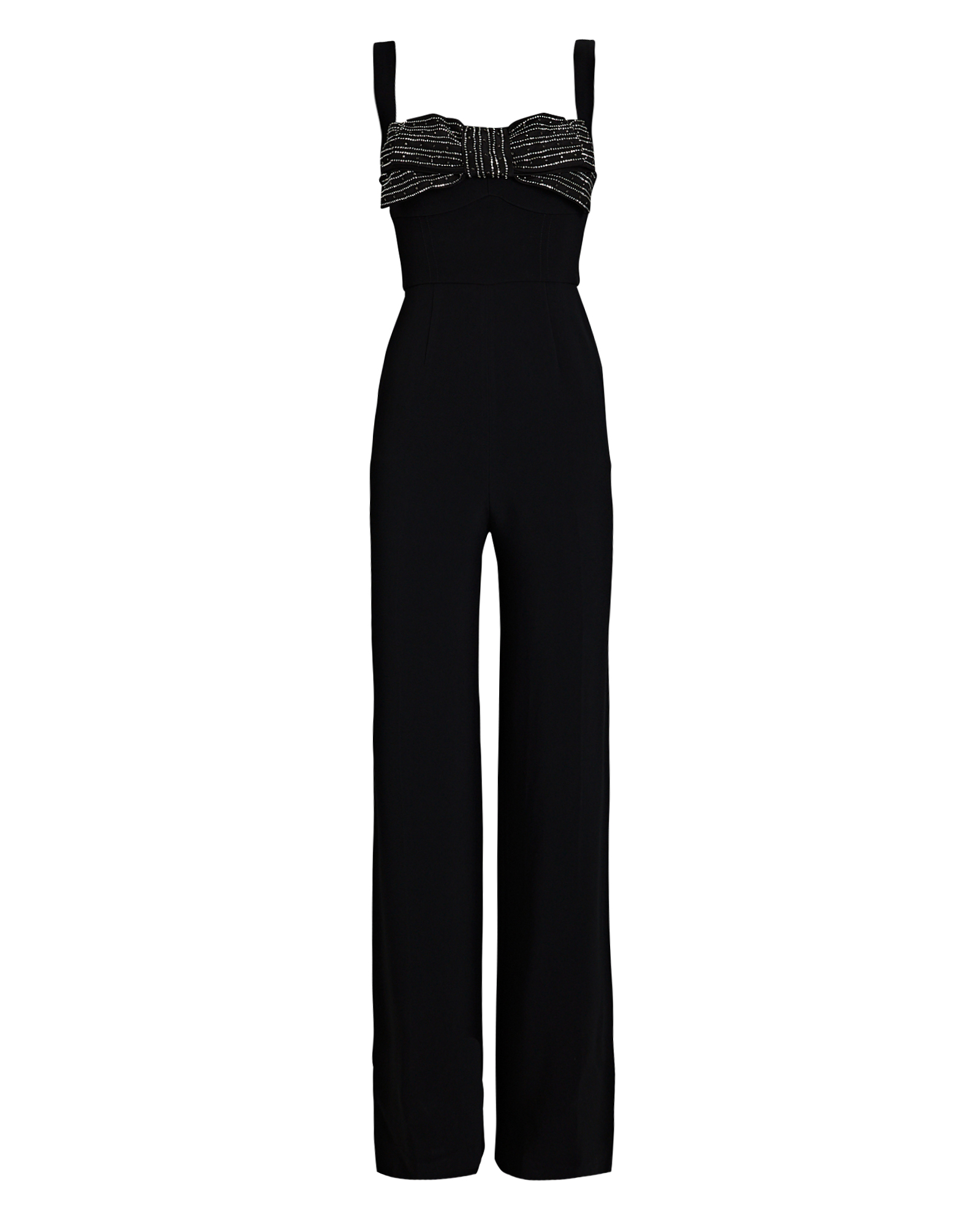 Saloni Rachel Bow Cady Jumpsuit In Black | INTERMIX®