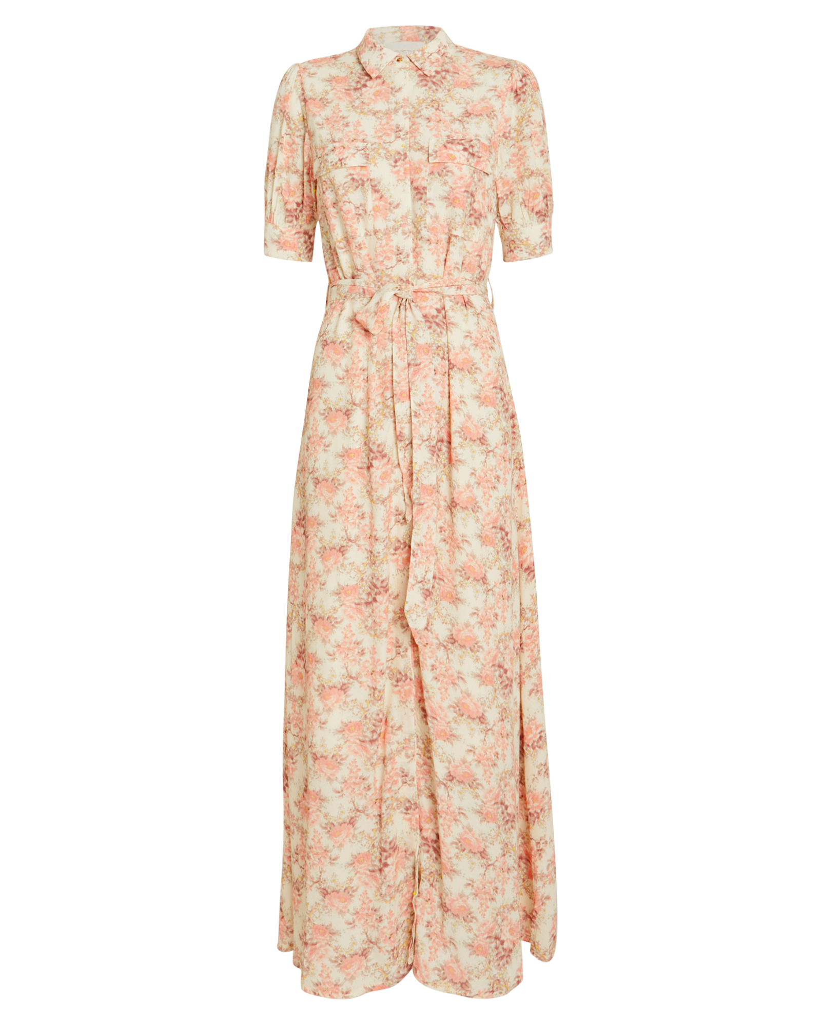 Notes Du Nord Lydia Floral Print Shirt Dress In Pink | ModeSens
