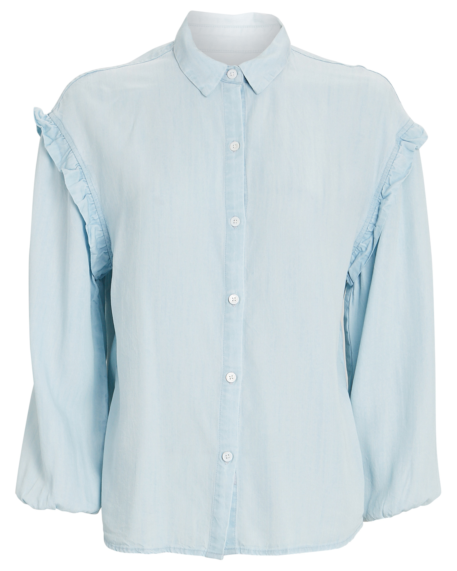 Rails Willow Ruffled Chambray Button-Down Shirt | INTERMIX®