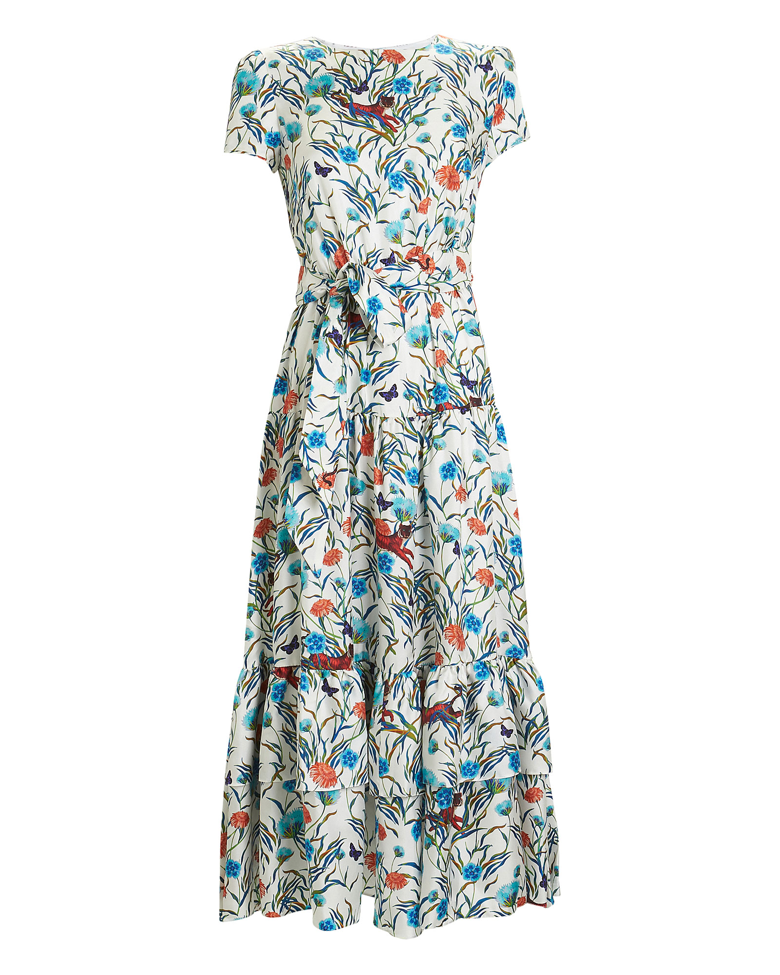 Borgo De Nor | Elisa Silk Floral Midi Dress | INTERMIX®