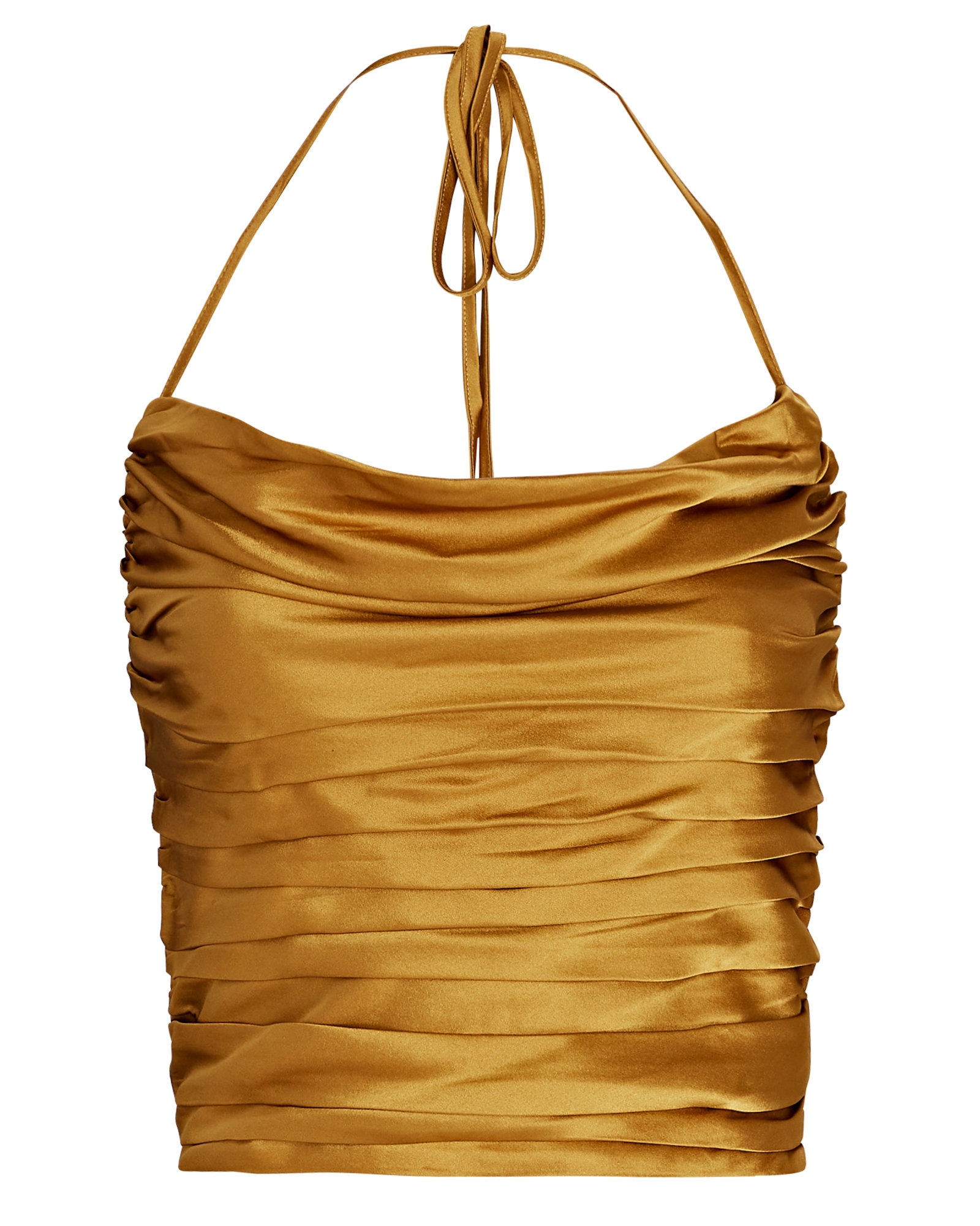 Ronny Kobo Leilani Ruched Silk Halter Top | INTERMIX®