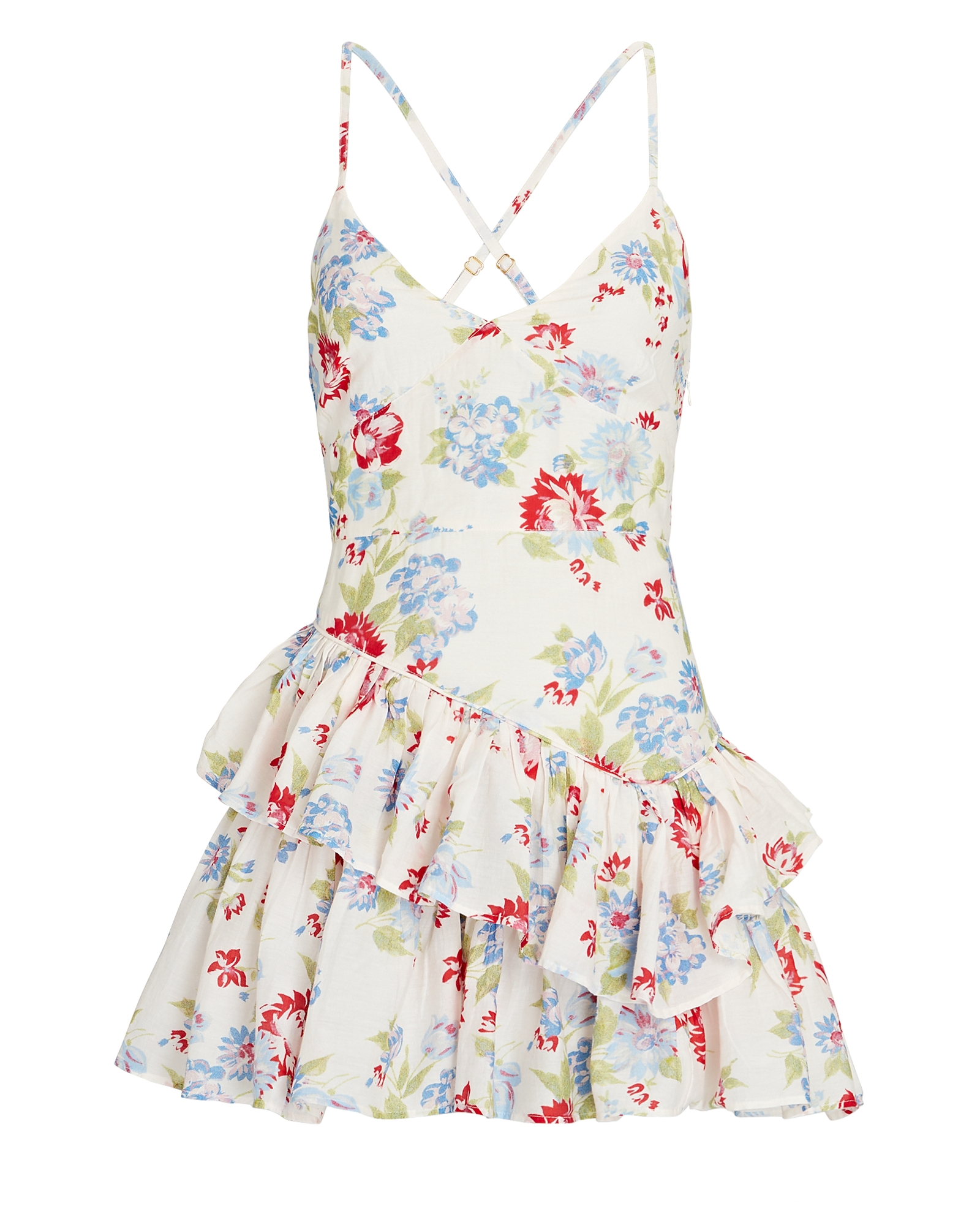 LoveShackFancy Marion Ruffled Floral Mini Dress | INTERMIX®