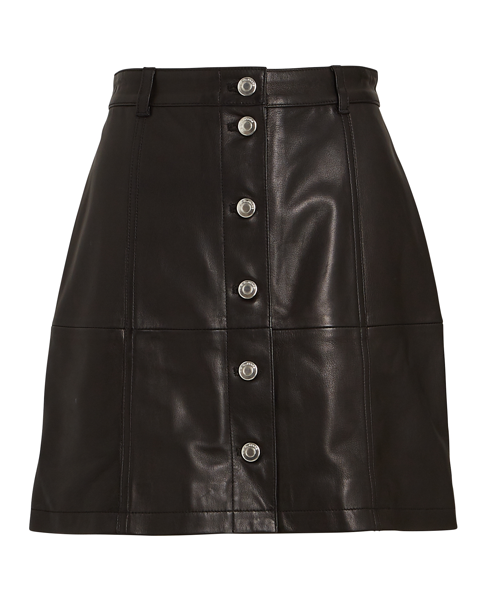 IRO Leather Button-Front Mini Skirt | INTERMIX®