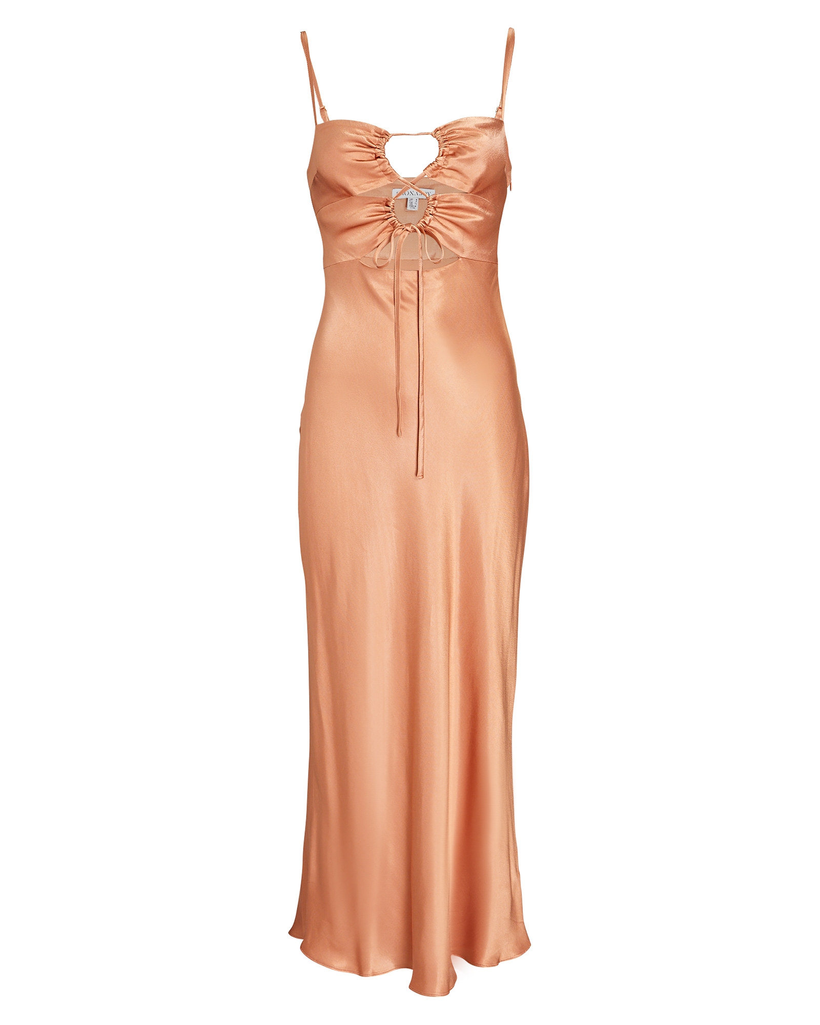 Shona Joy Eloise Lace-Up Satin Midi Dress | INTERMIX®