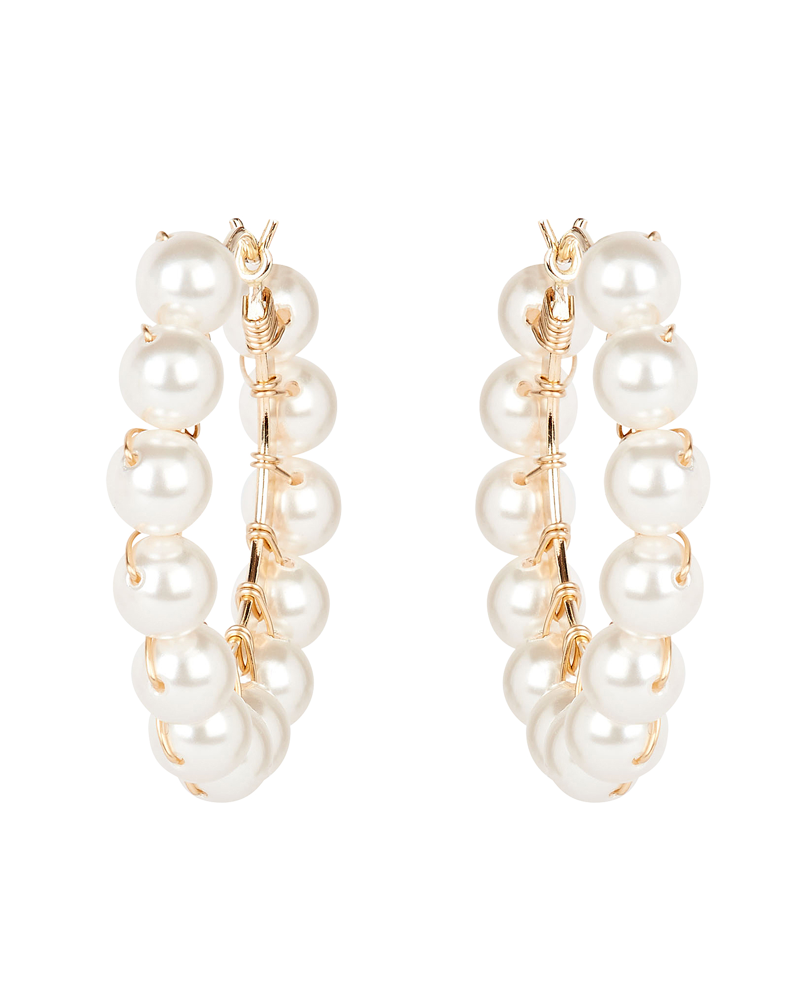 Beck Jewels Dahlia Pearl Hoop Earrings | INTERMIX®