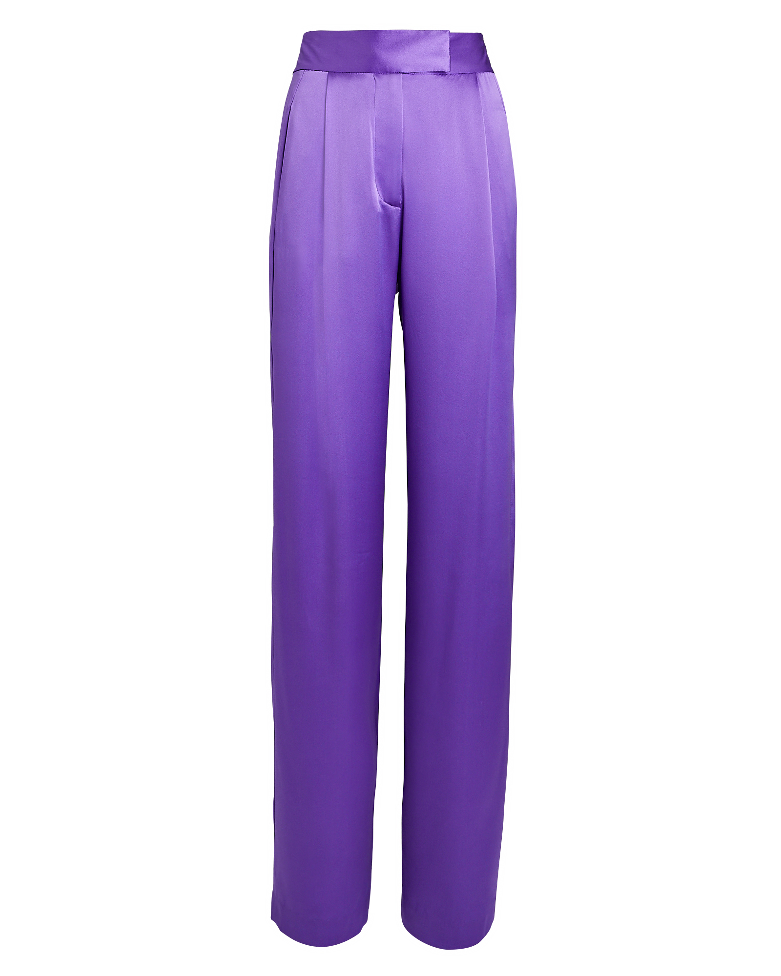 The Sei Pleated Wide-Leg Silk Pants In Purple | INTERMIX®
