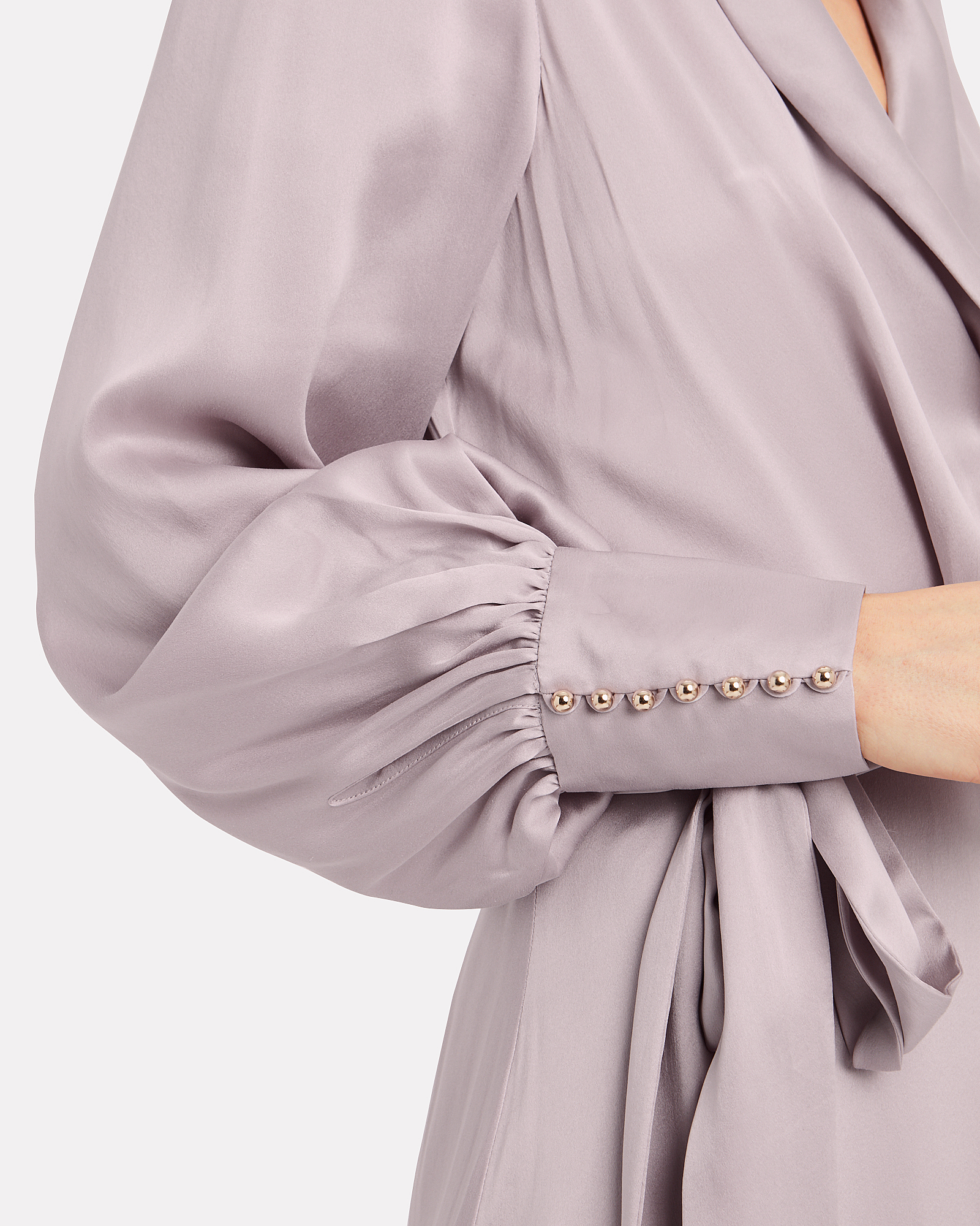 Lavender Silk Wrap Dress | INTERMIX®