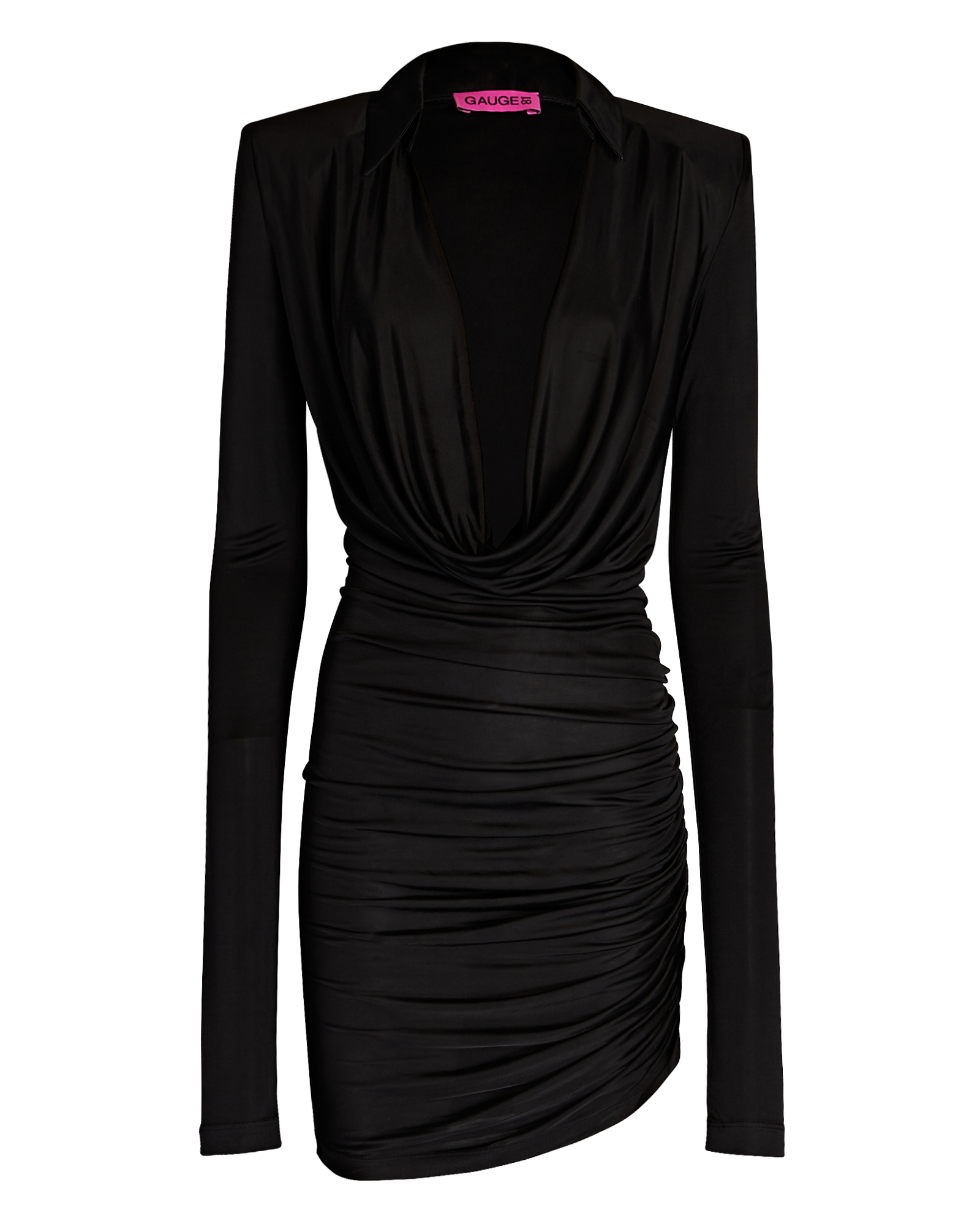 Gauge81 Utena Draped Mini Dress In Black | INTERMIX®