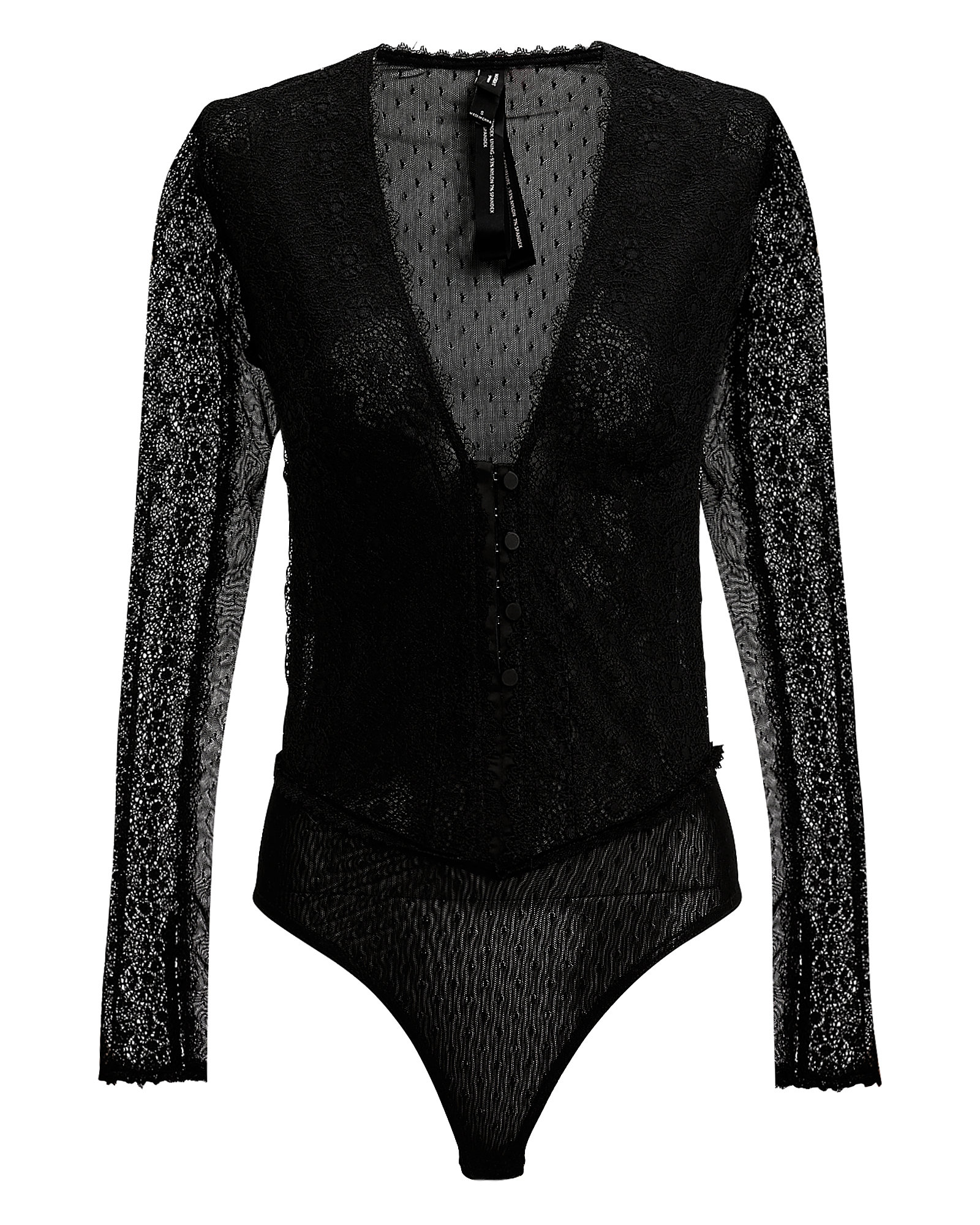 Plunge Neck Lace Bodysuit | INTERMIX®