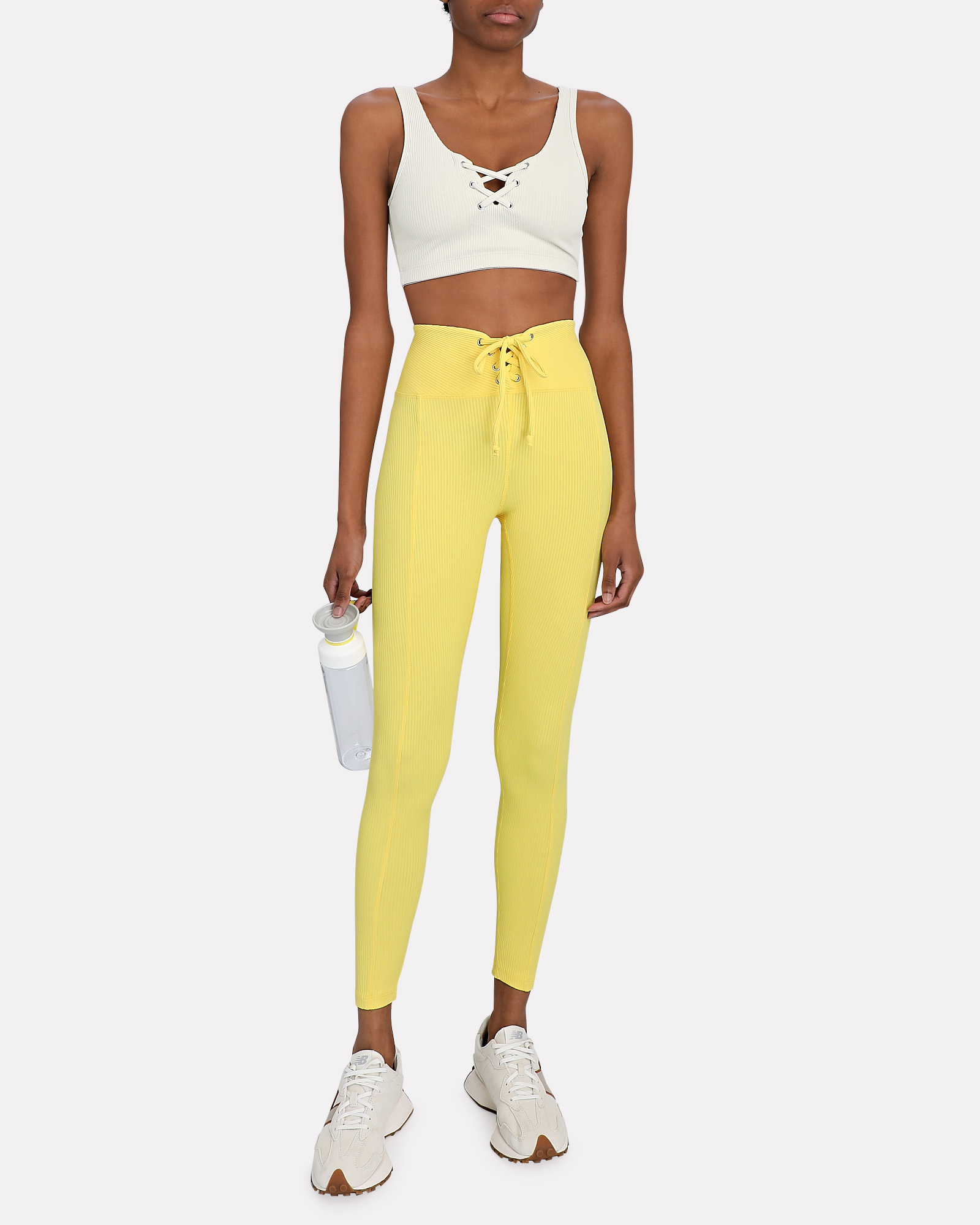 Year of Ours Ribbed Football Leggings in Yellow | INTERMIX®