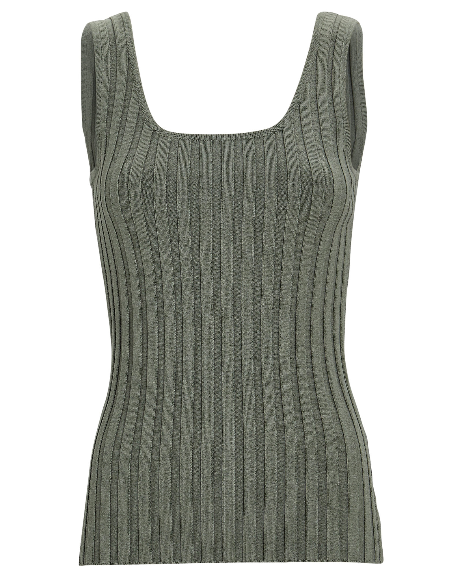 Aje Overture Rib Knit Tank Top In Olive