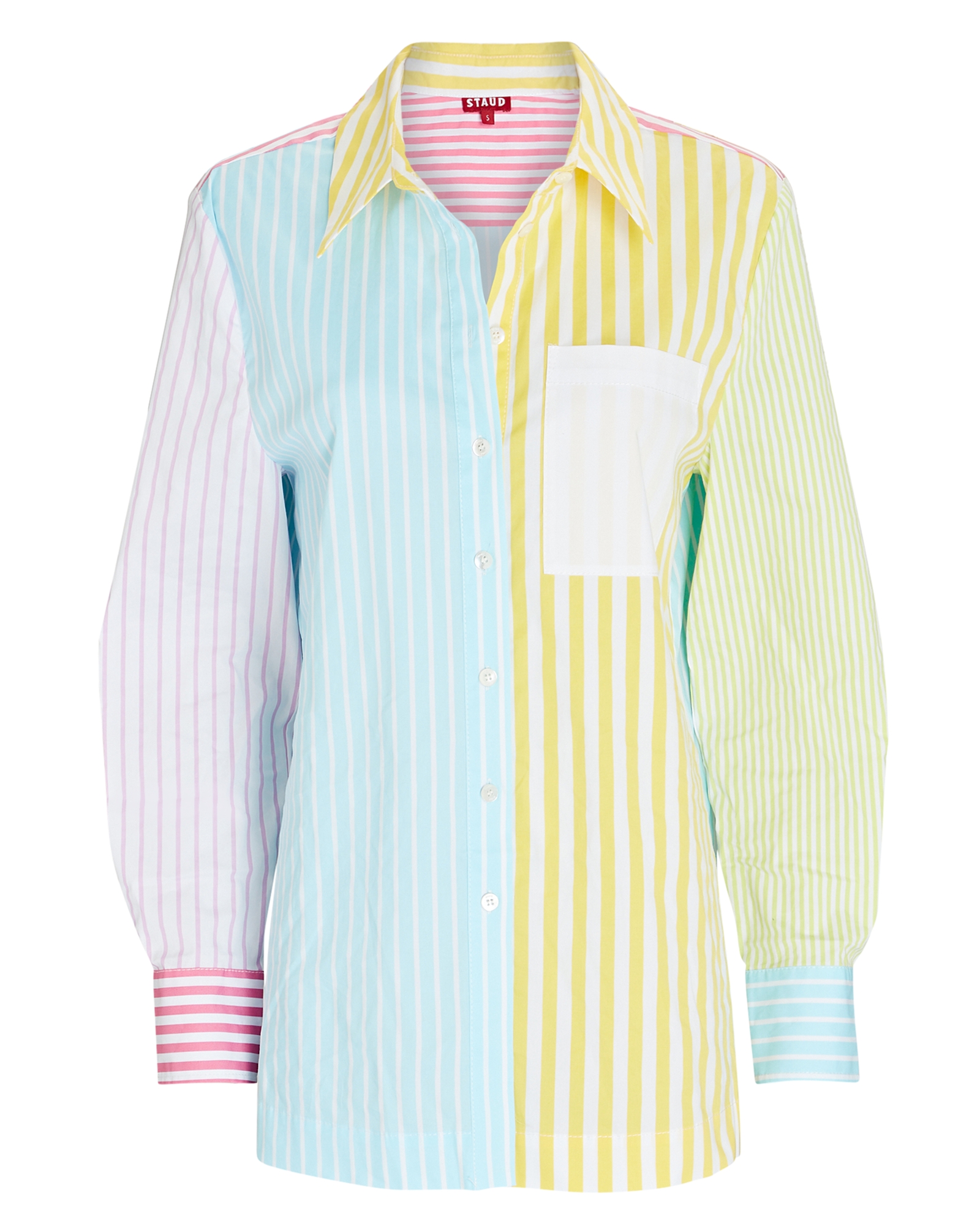 STAUD Martha Mixed Striped Button-Down Shirt | INTERMIX®