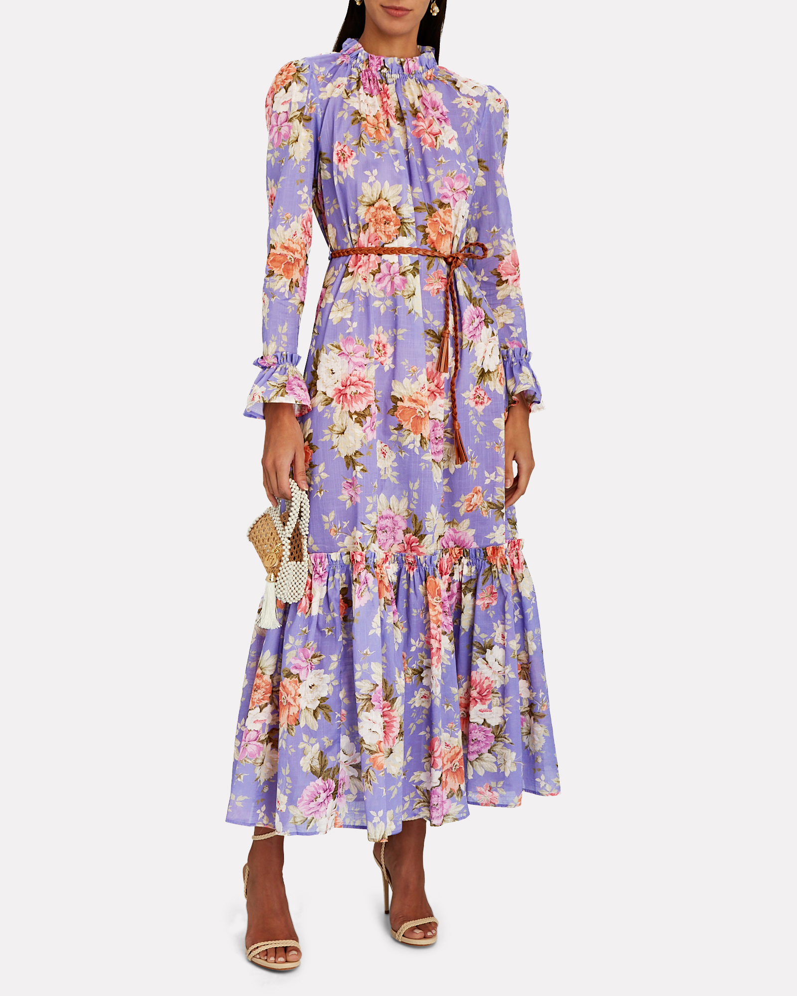 Zimmermann Ruffled Floral Midi Dress | INTERMIX®