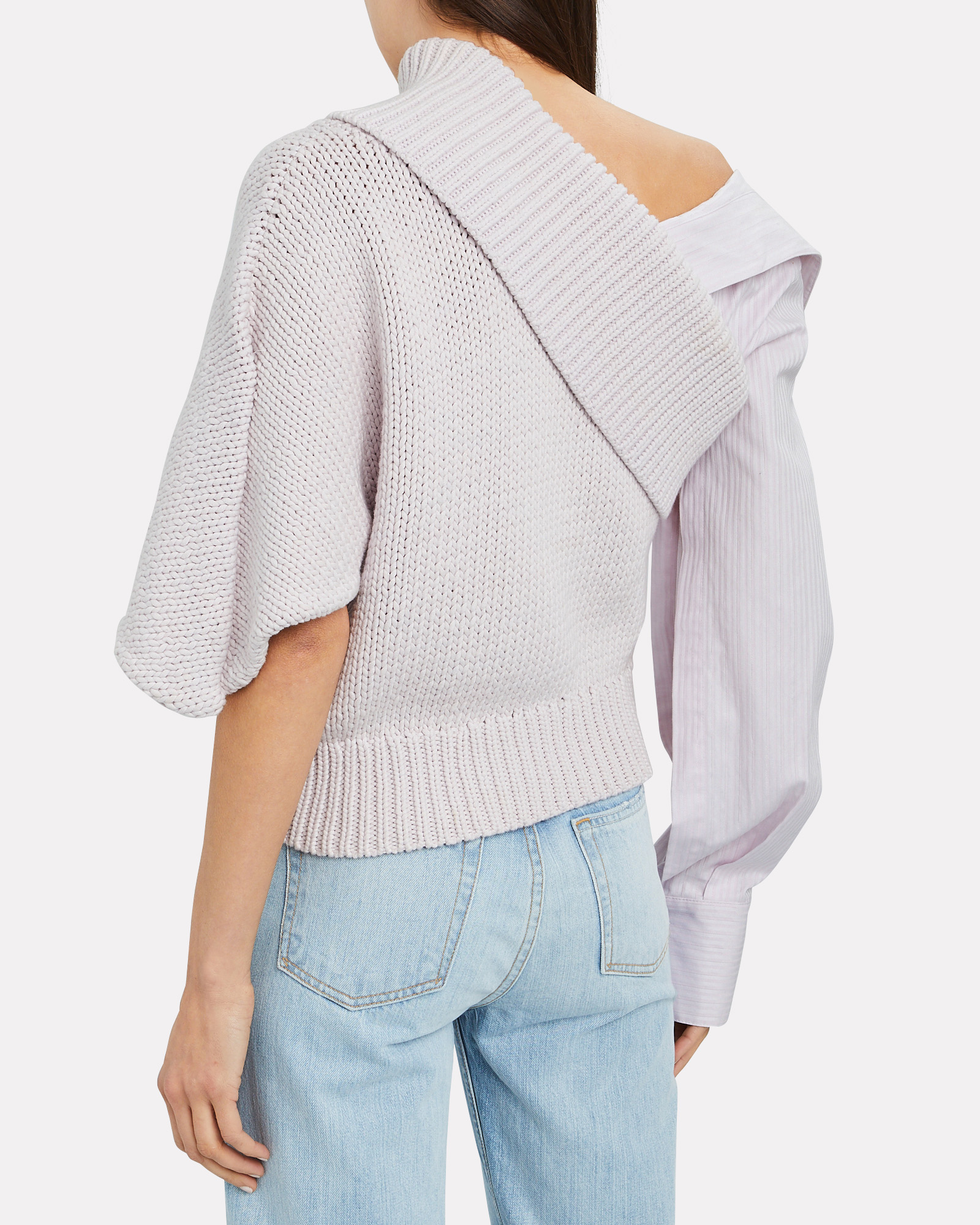 Hellessy Iris Asymmetric Poplin Sleeve Sweater | INTERMIX®