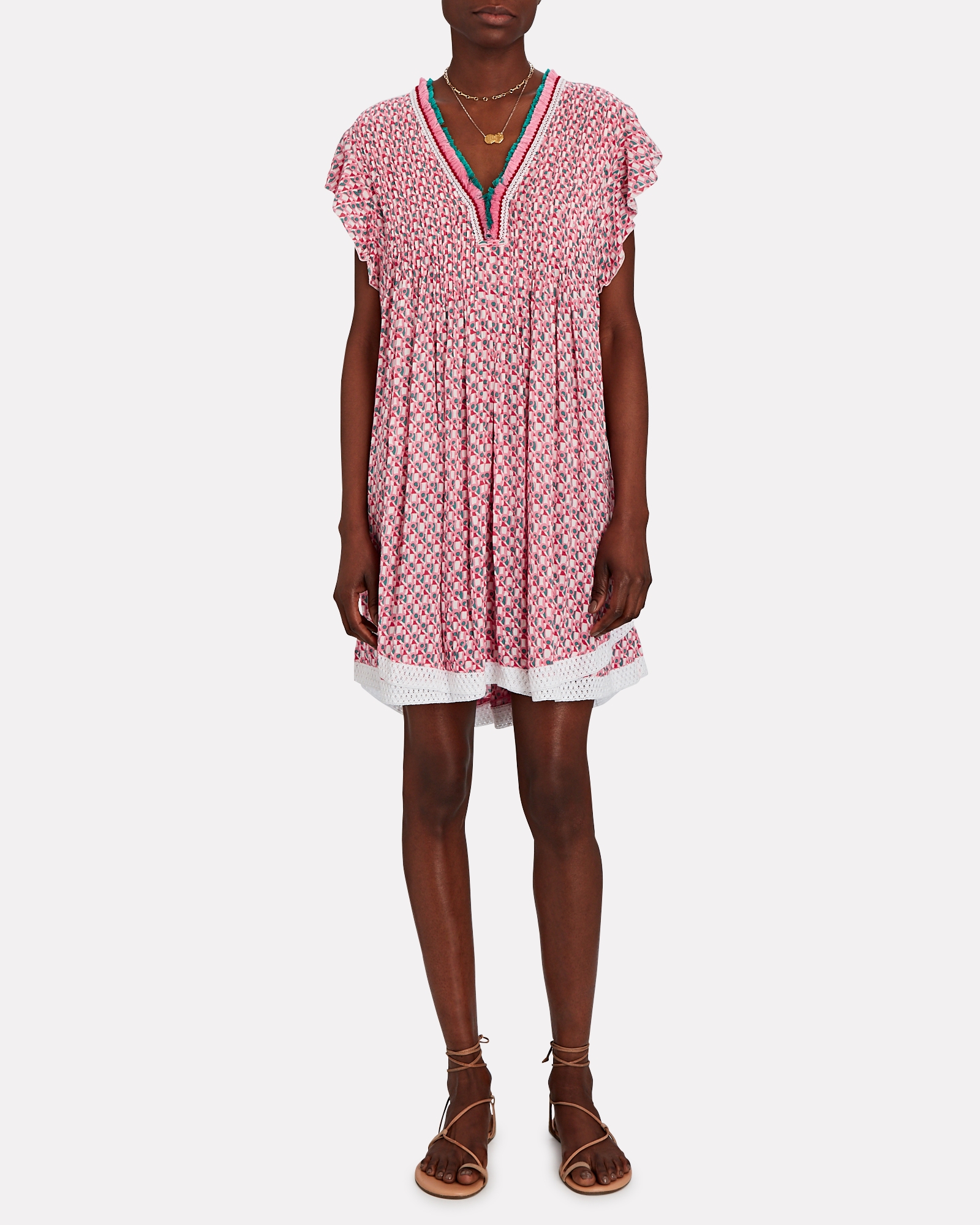 Poupette St Barth Sasha Lace-Trimmed Mini Dress | INTERMIX®