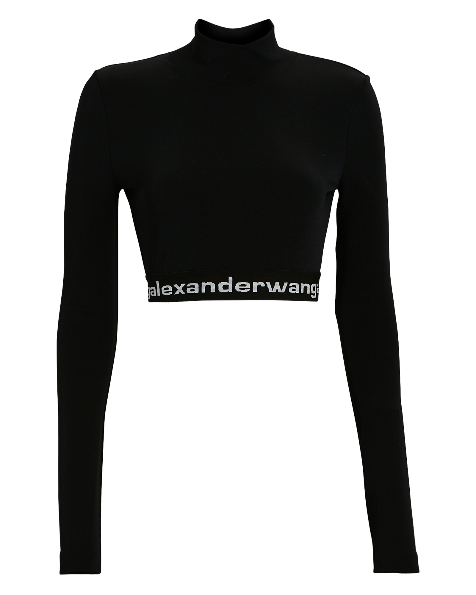 Alexander Wang Long Sleeve Logo Crop Top | INTERMIX®