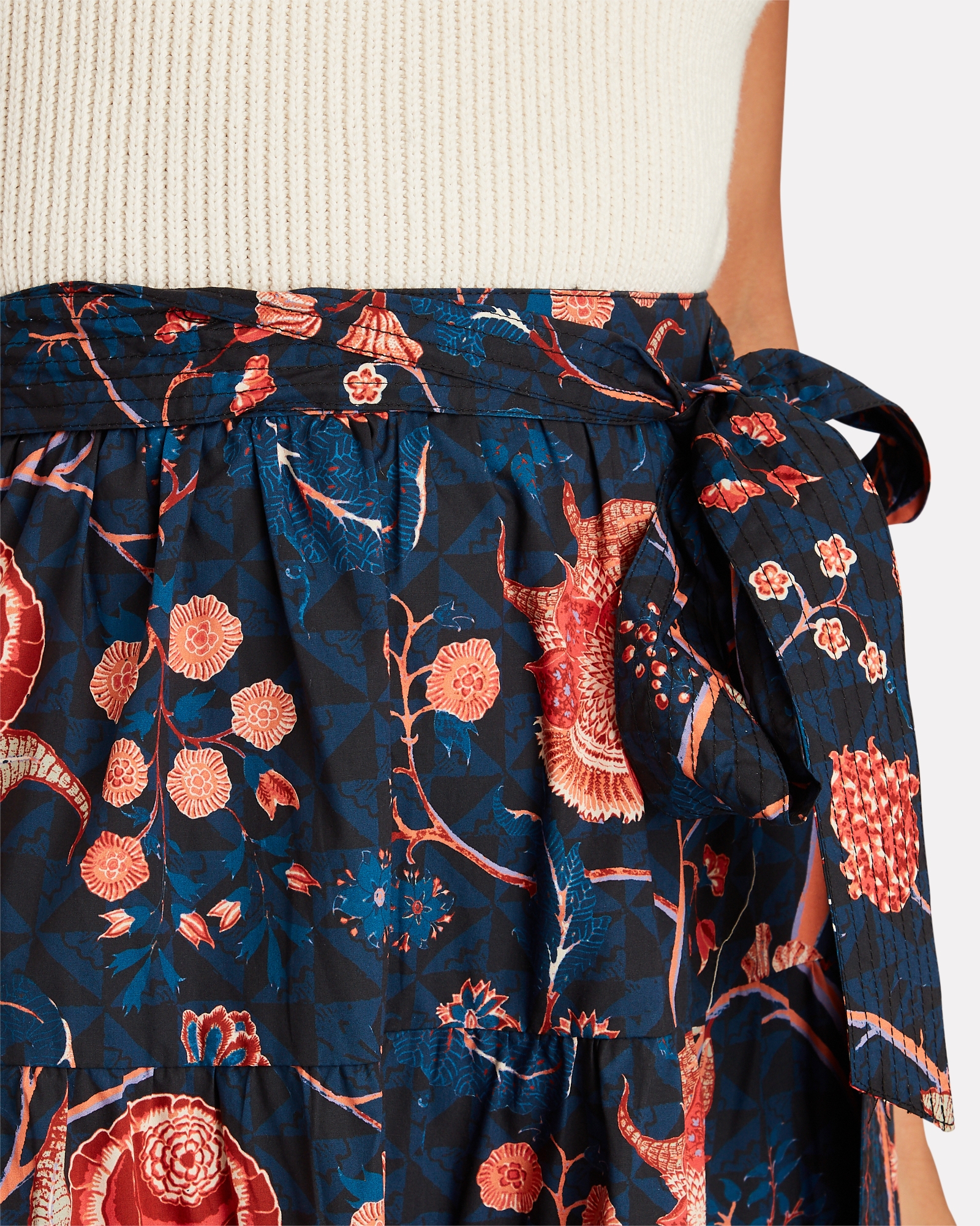Ulla Johnson Sigrid Floral Poplin Midi Skirt | INTERMIX®