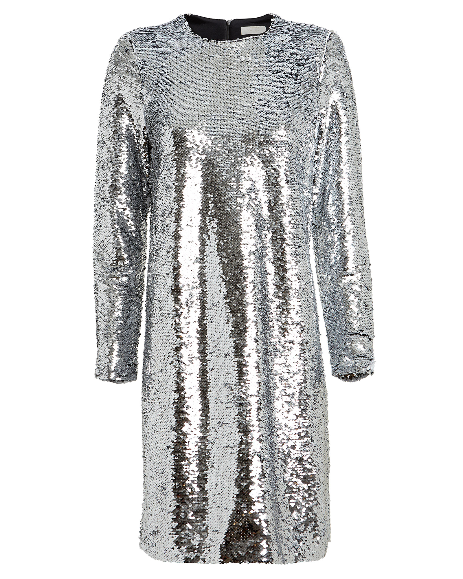 silver sequin shift dress