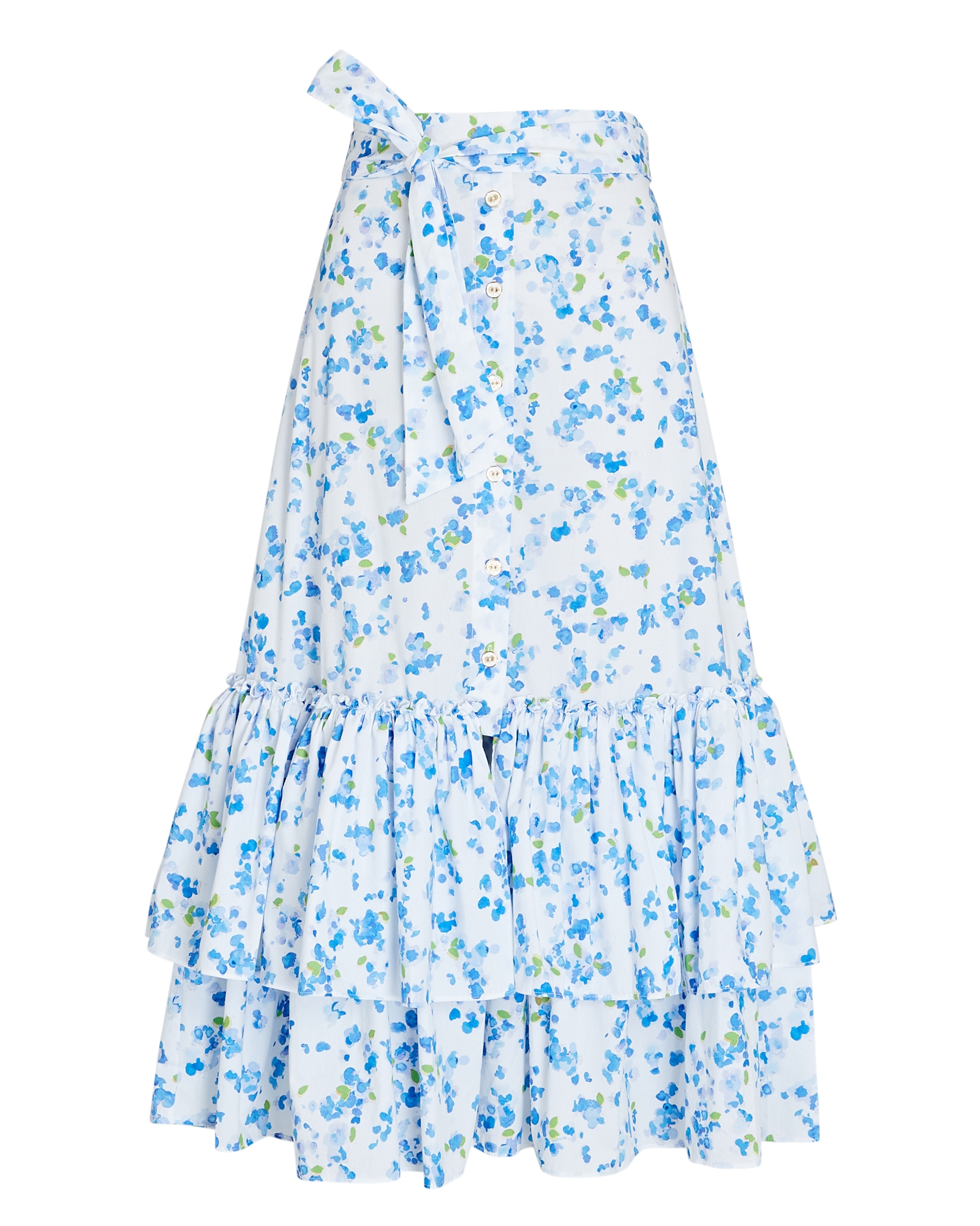 Caroline Constas Ruffled Floral Midi Skirt | INTERMIX®
