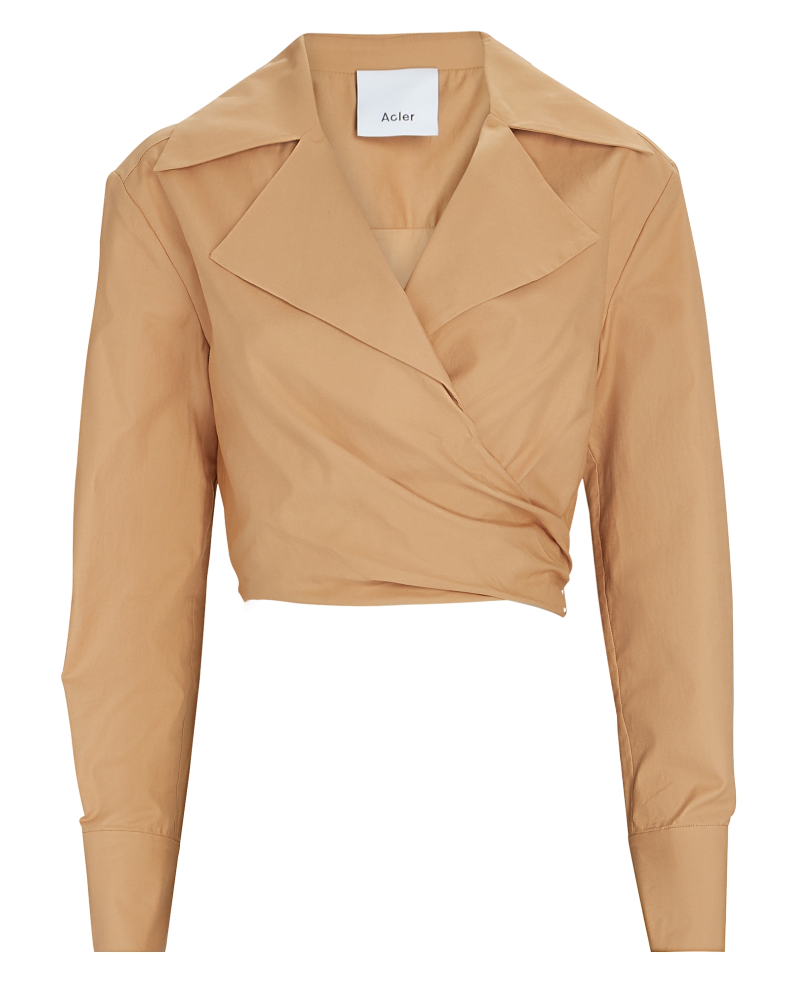 Acler Sherwood Cotton Wrap Shirt In Beige