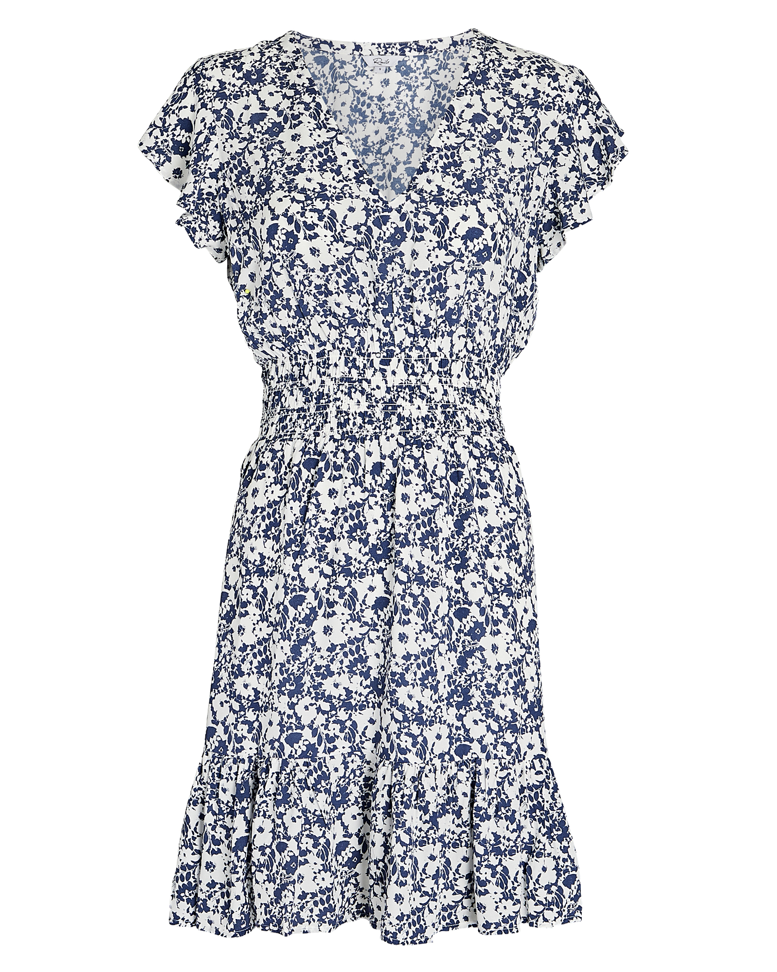 Rails Tara Flutter Sleeve Mini Dress in Blue and White | INTERMIX®