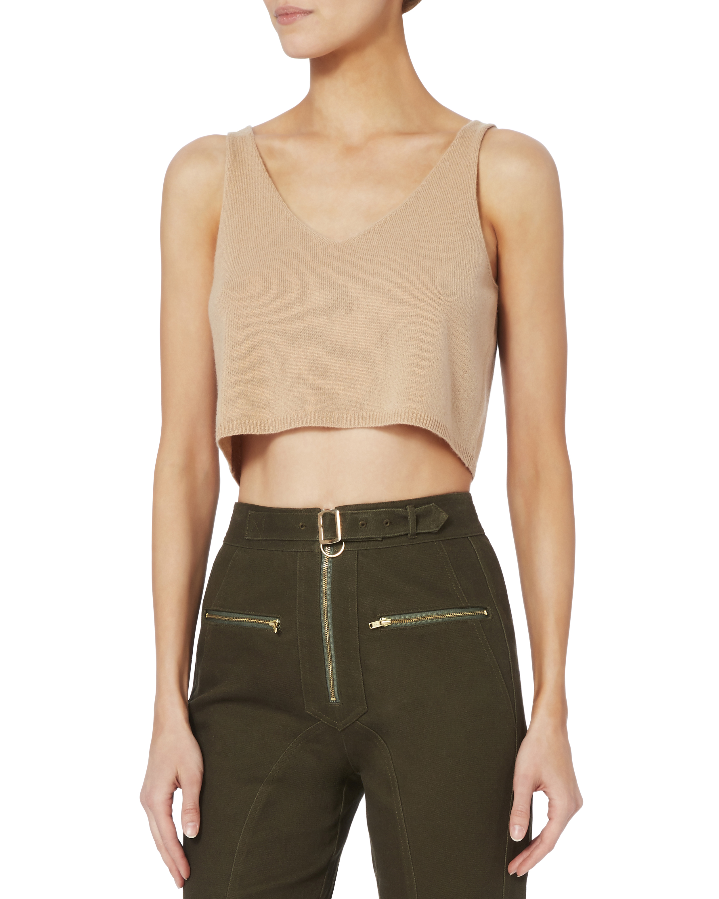 ThePerfext Kendall Cropped Cashmere Tank Top - INTERMIX®