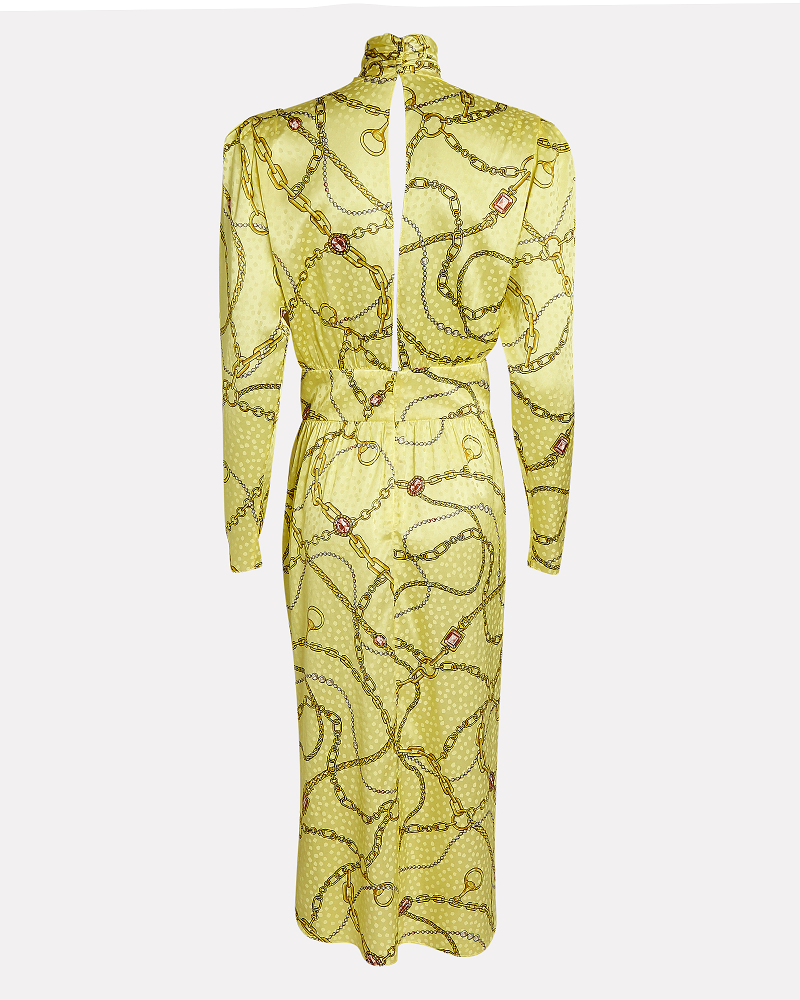 Womens Clothing Dresses Cocktail and party dresses Ronny Kobo Kaira High-neck Midi Dress In Printed Satin in Yellow 