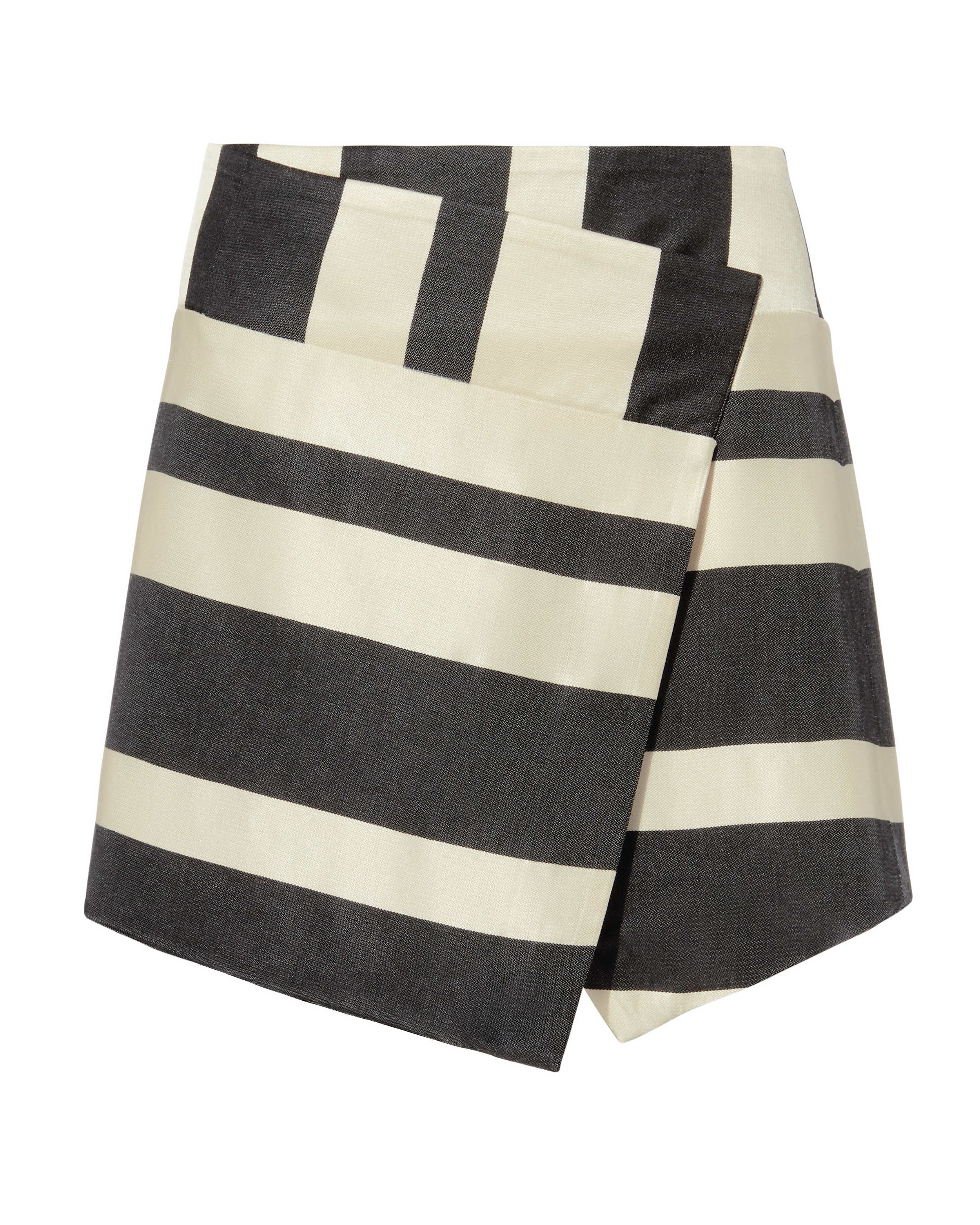 MASON Striped Wrap Mini Skirt,M7286