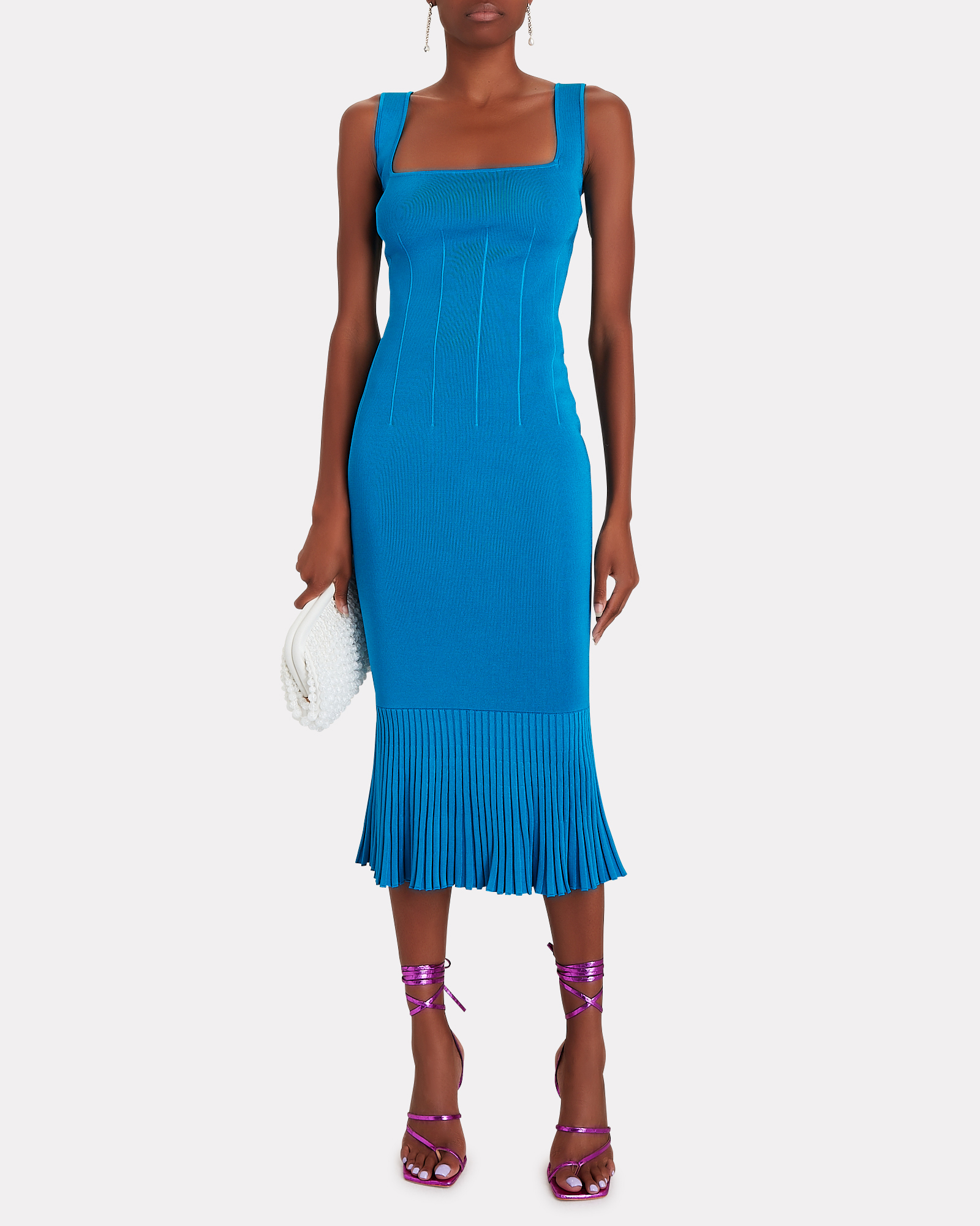 Galvan Atlanta Pleated Midi Dress | INTERMIX®