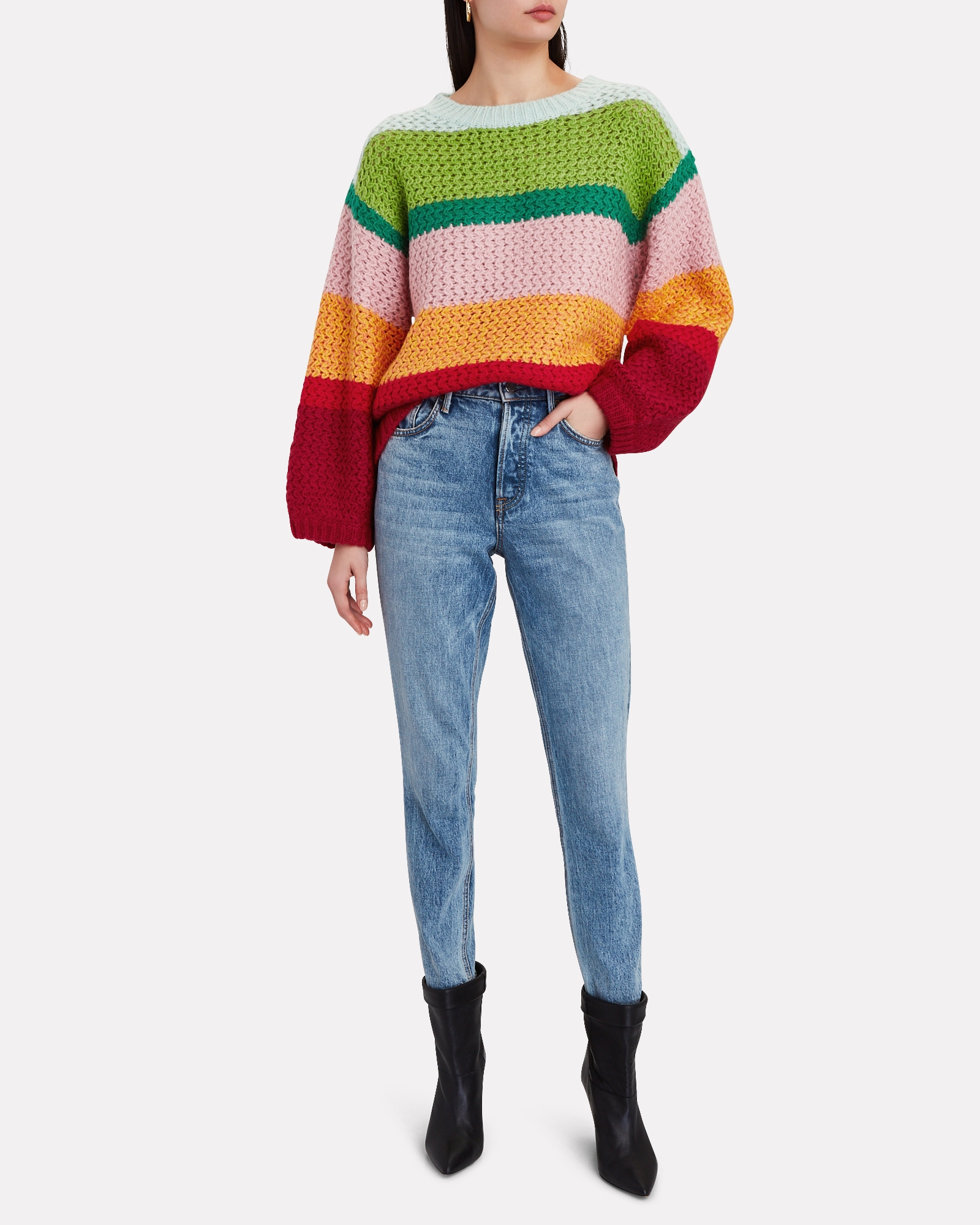 Farm Rio Rainbow Crew Neck Sweater | INTERMIX®