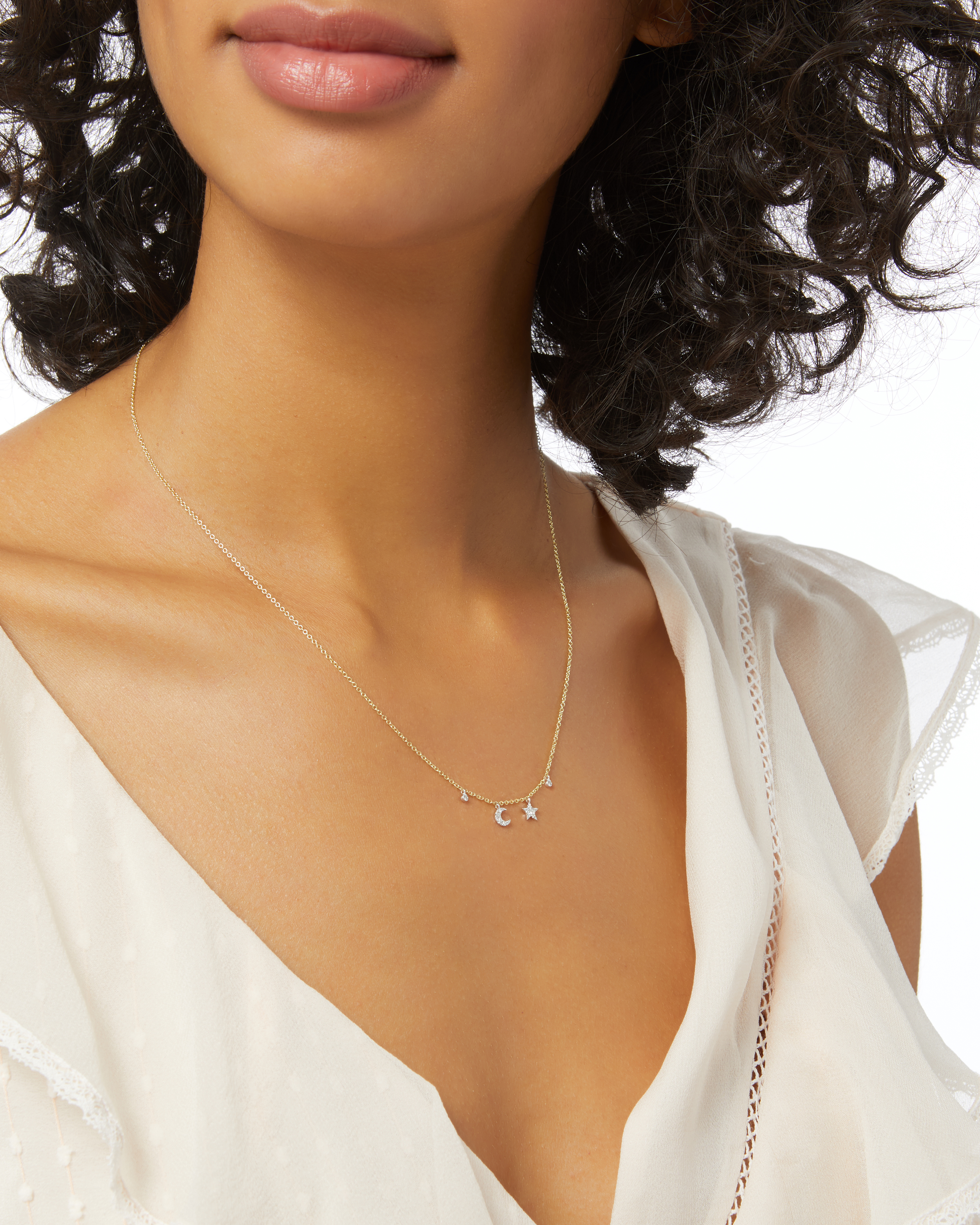Delicate Moon And Star Necklace | INTERMIX®