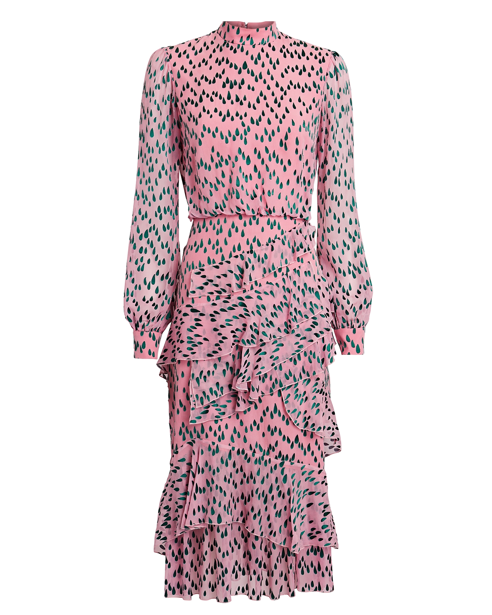 Saloni Isa Printed Long Sleeve Midi Dress | INTERMIX®