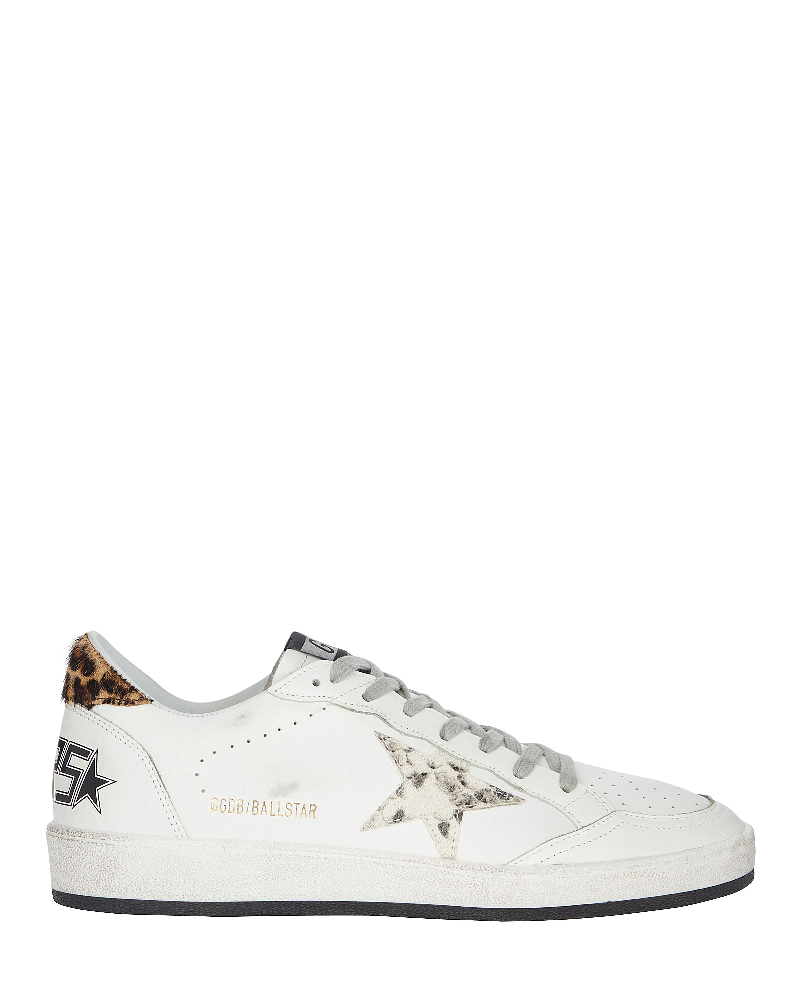 GOLDEN GOOSE BALL STAR LEATHER SNEAKERS,060044254074