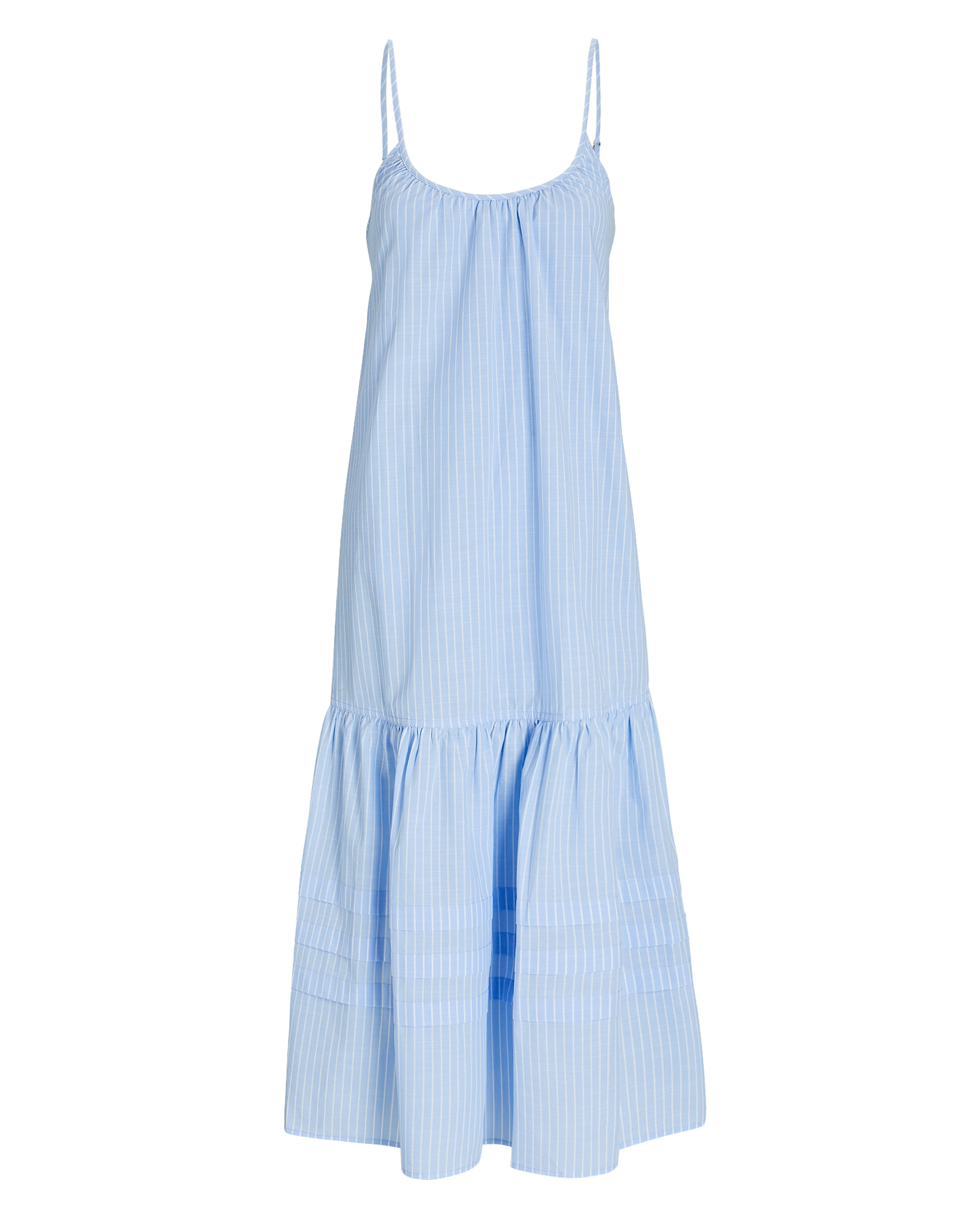 Jonathan Simkhai Paloma Pintucked Cotton Poplin Midi Dress | INTERMIX®