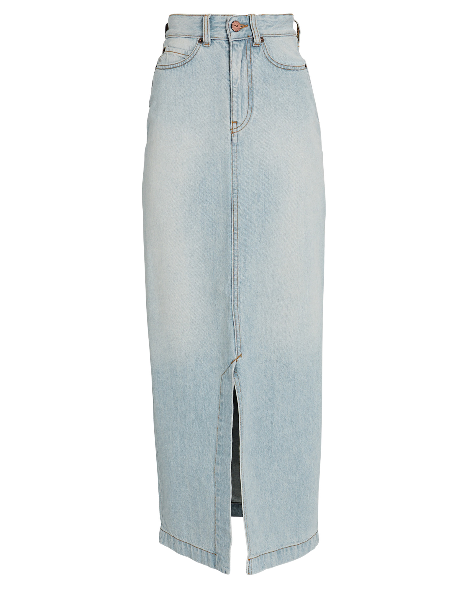 Victoria, Victoria Beckham Split Denim Midi Skirt | INTERMIX®