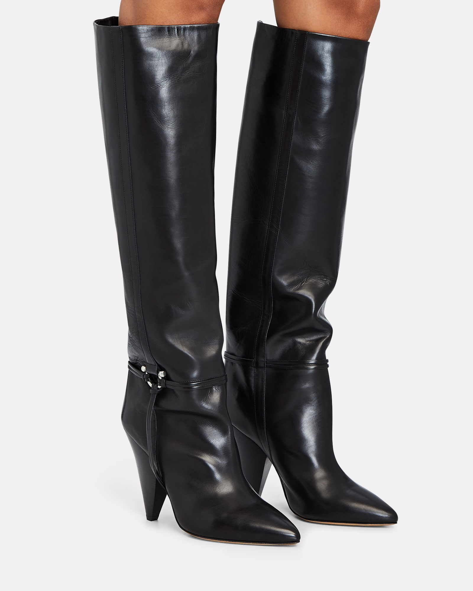 Isabel Marant Lazu Leather Knee-High Boots | INTERMIX®