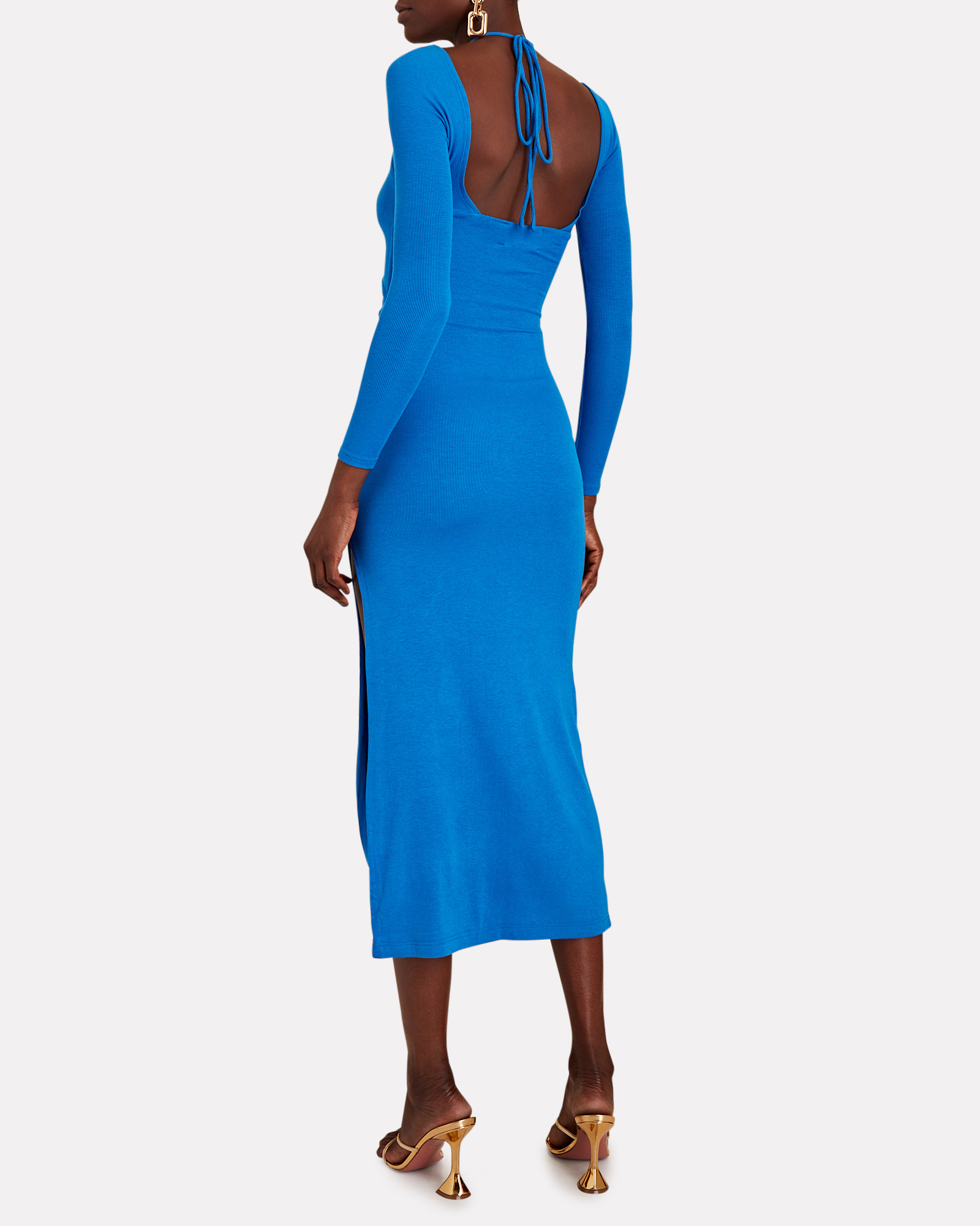 Lama Jouni Cut-Out Midi Dress In Blue | INTERMIX®