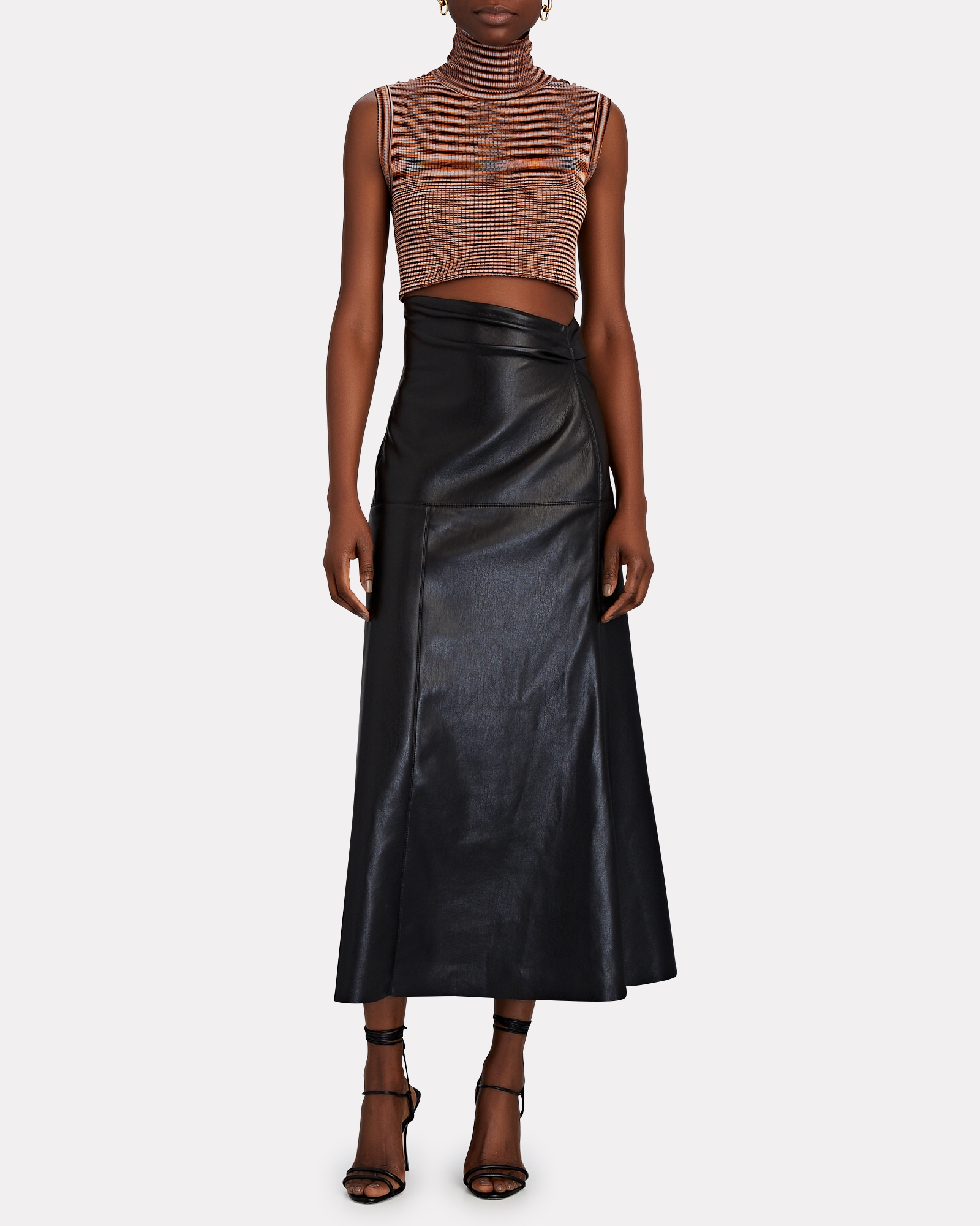 Nanushka Melody Vegan Leather Midi Skirt | INTERMIX®